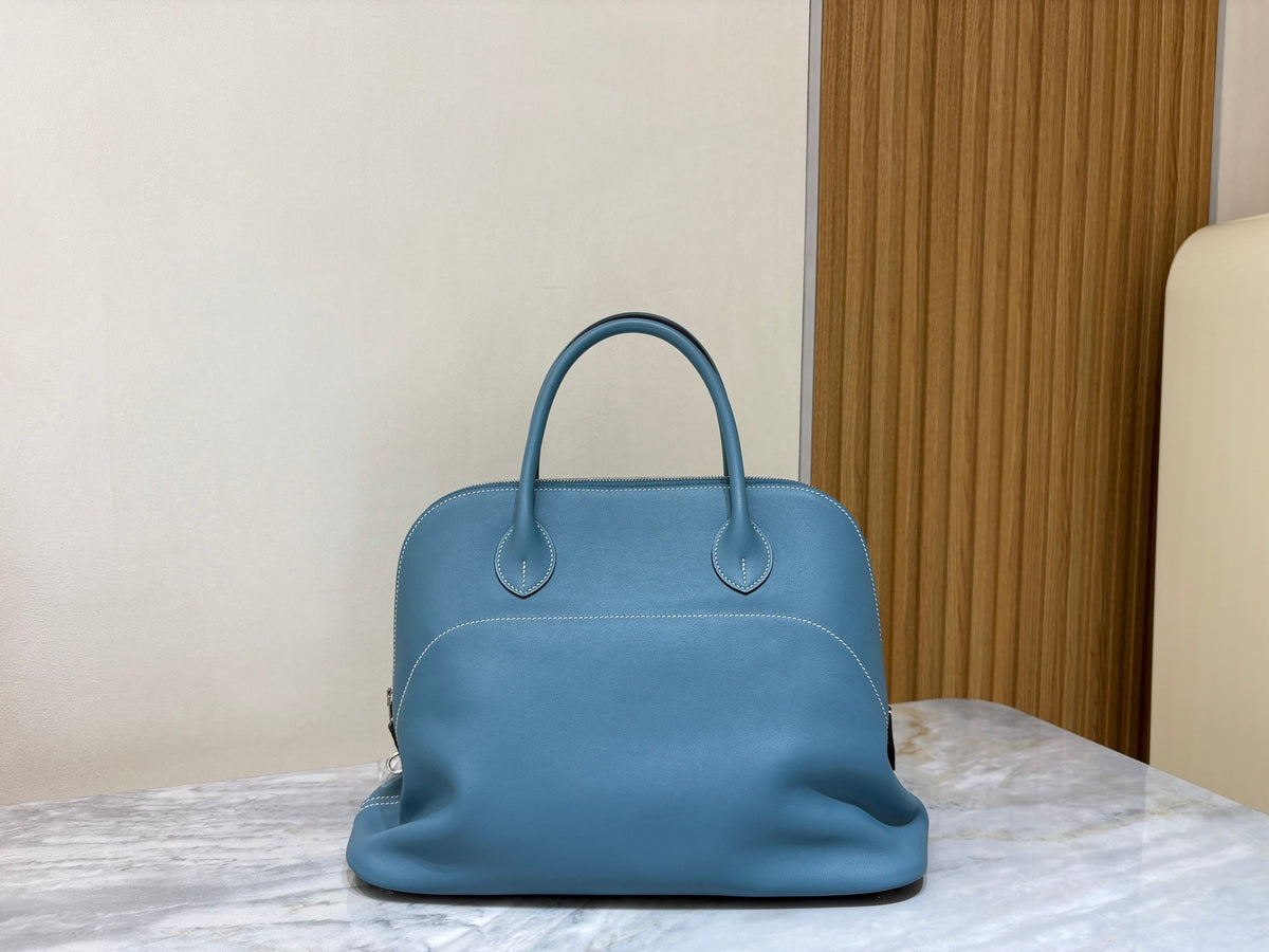 High-end Hermes 2026 Bolide Relax 35cm Bag Blue Swift Leather