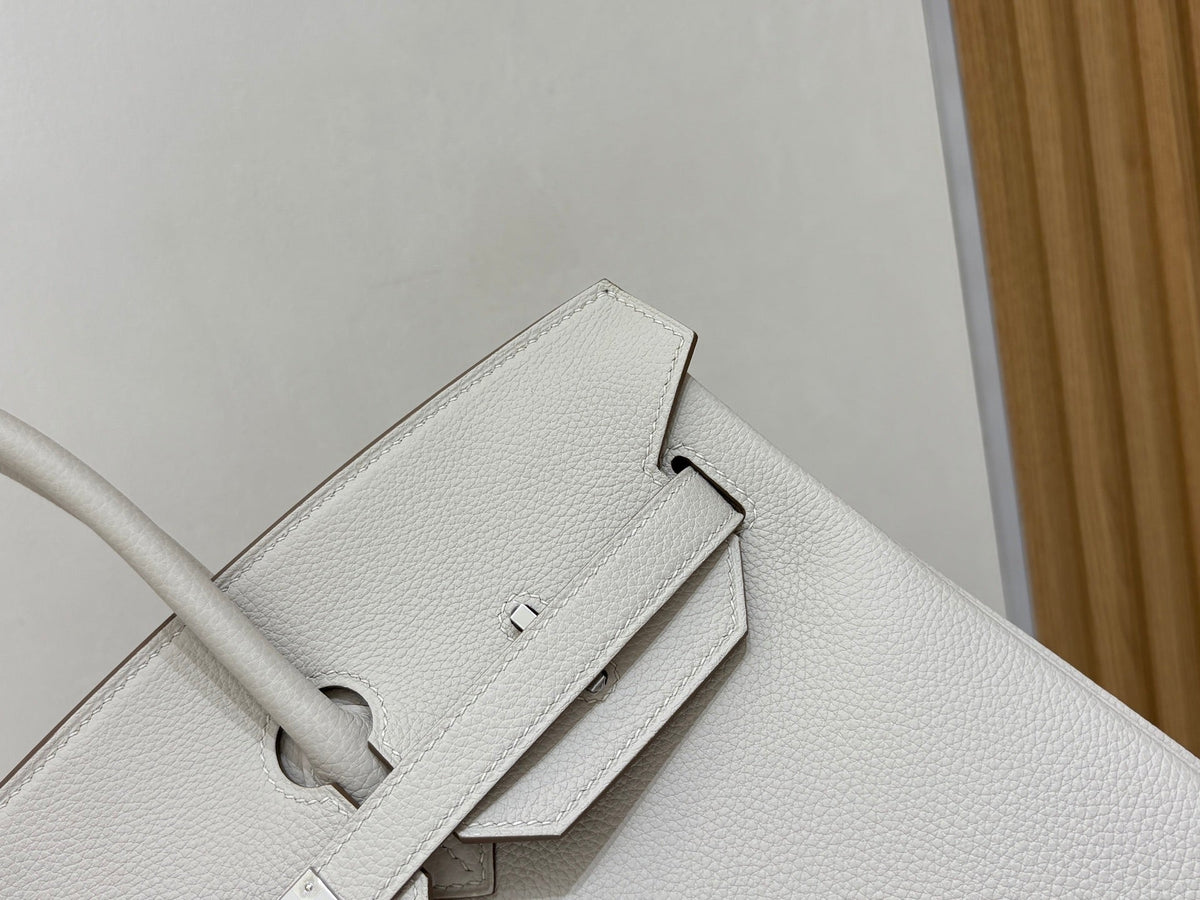 High-end Hermes 2026 Birkin Bag 35cm Glacier White Togo Leather