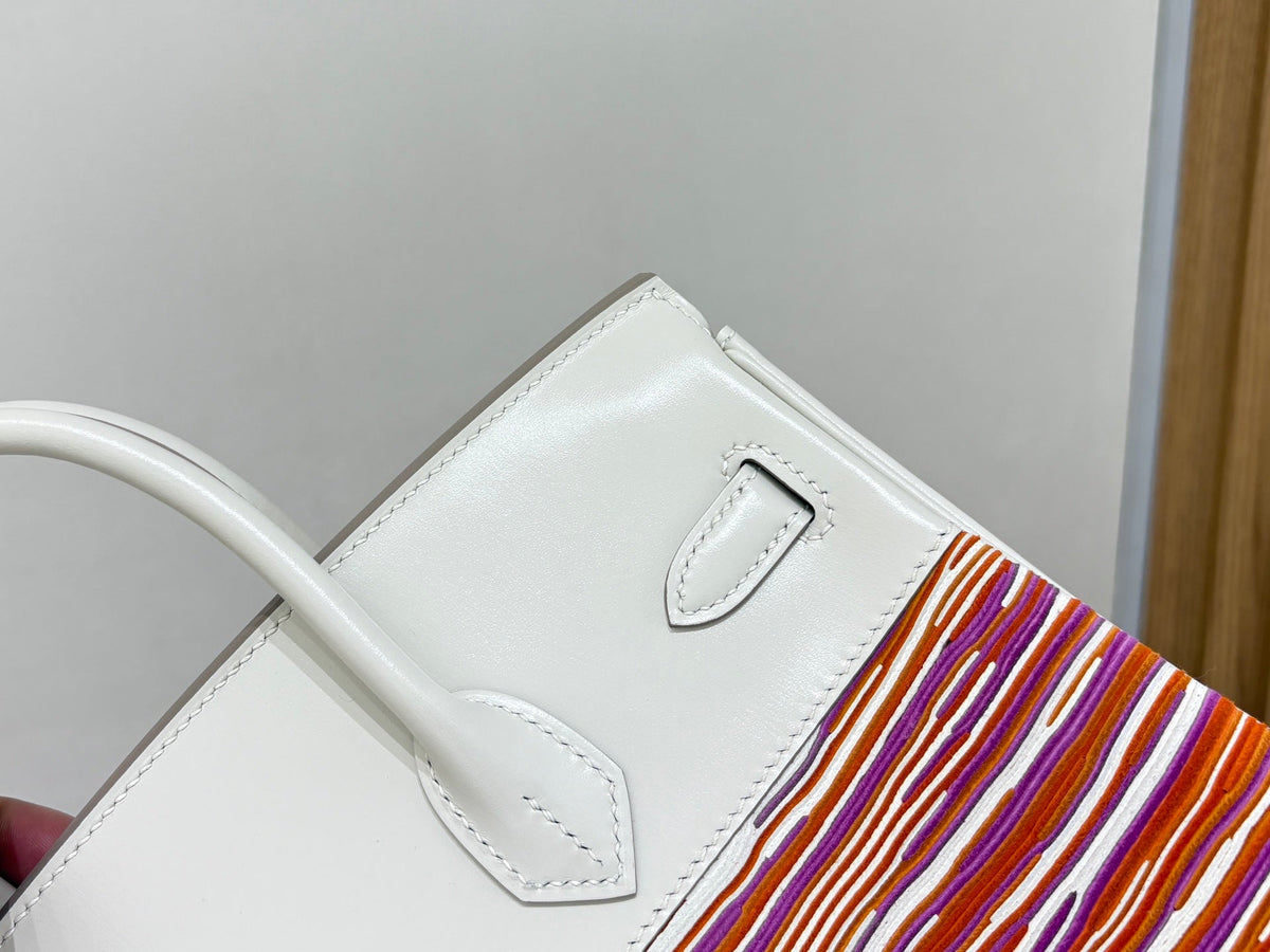 High-end Hermes 2026 Birkin 35 Vibrato Bag Cream White Box Calf