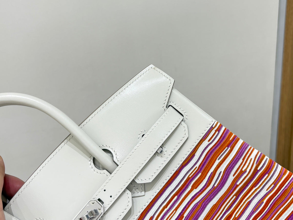 High-end Hermes 2026 Birkin 35 Vibrato Bag Cream White Box Calf