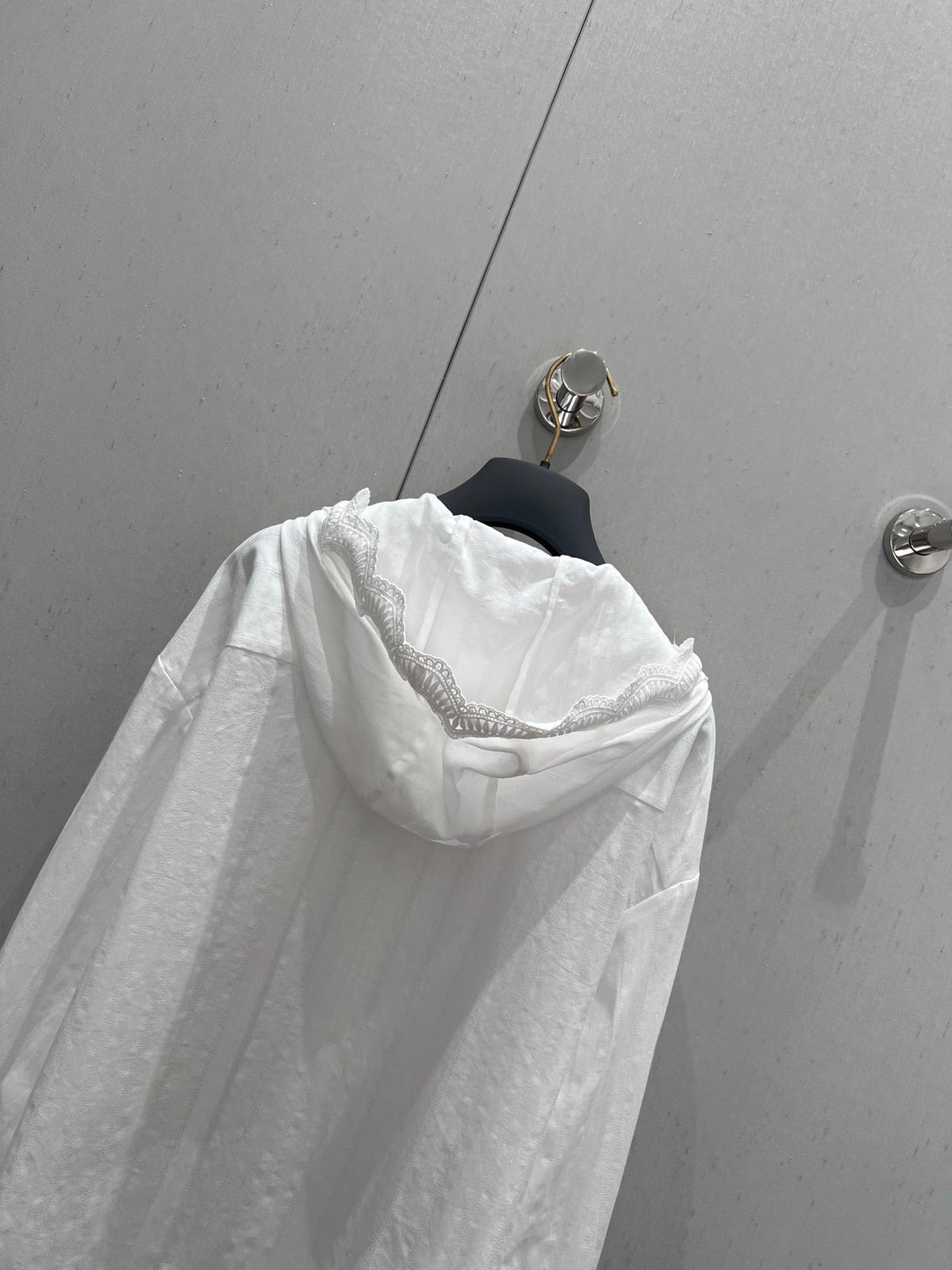 CD 25 Lace-trimmed Hooded Cardigan White Cotton 213817