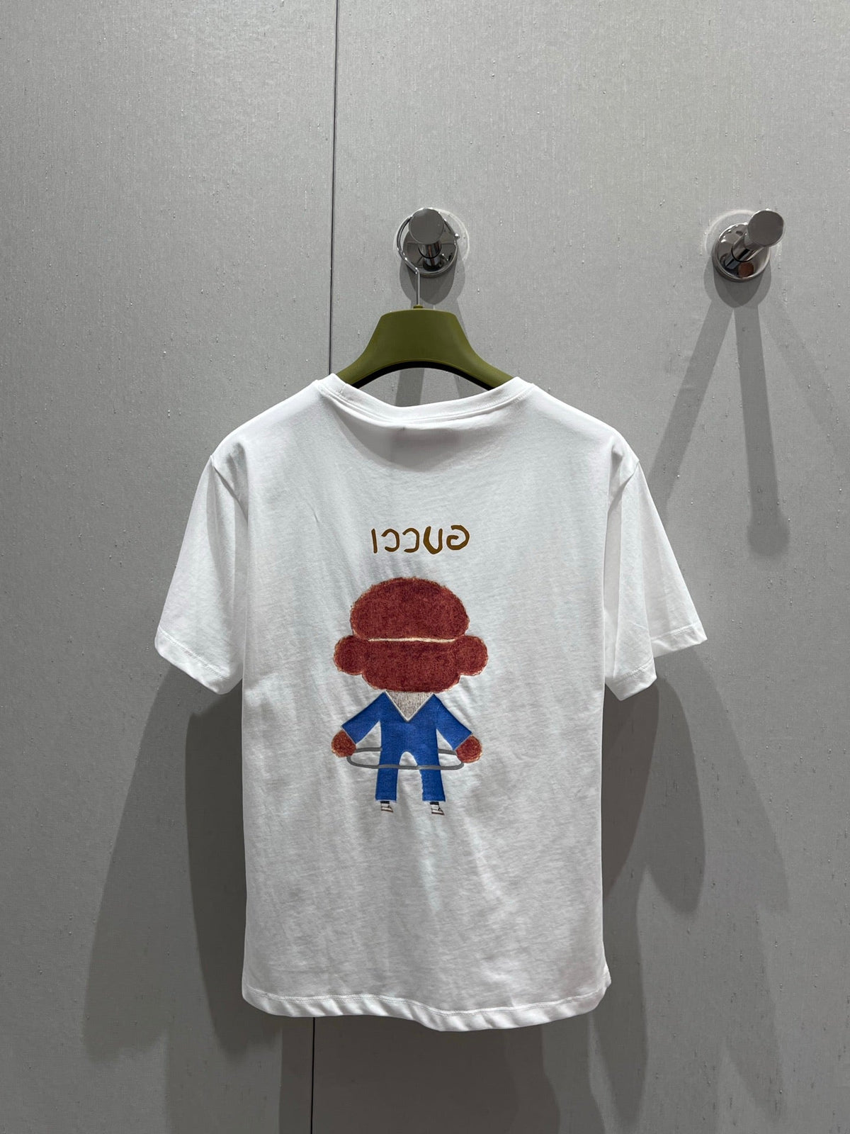 Gucci 25 Cartoon Fun Teddy Print Short-sleeved T-shirt White Cotton 215692