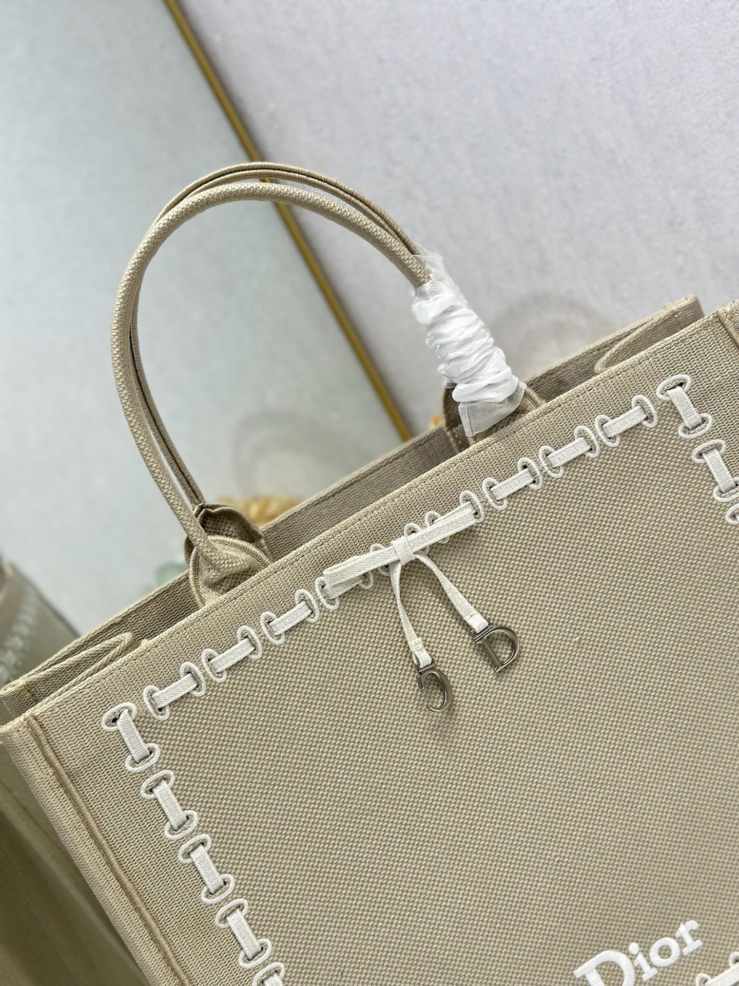 Dior 2026 Book Tote Bag Beige mix White Canvas 290893