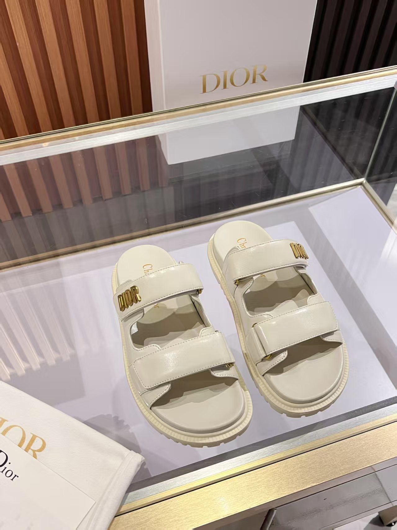 CD Dioract Slide Lambskin and Canvas 242450