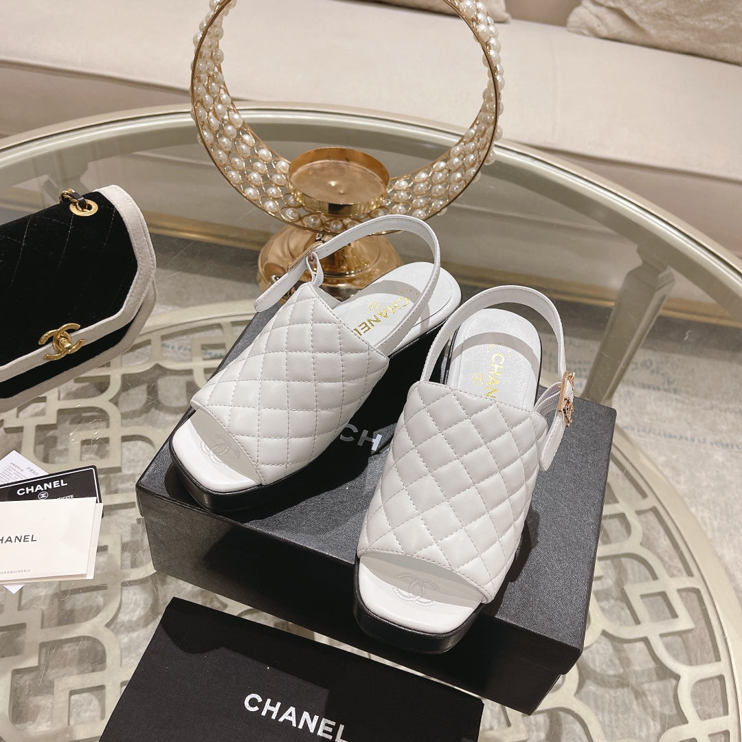 platform sandal 85 white quilted calfskin