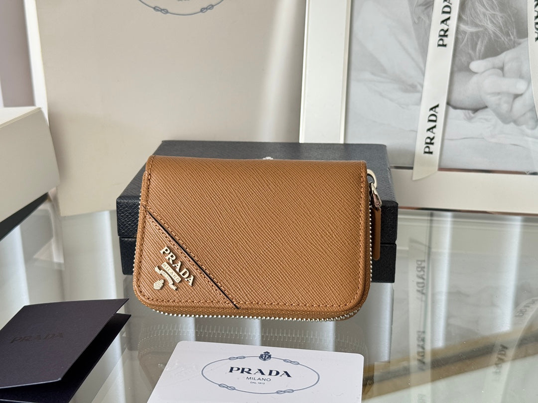 Prada 2026 Wallet 10cm Calfskin With Meta Logo