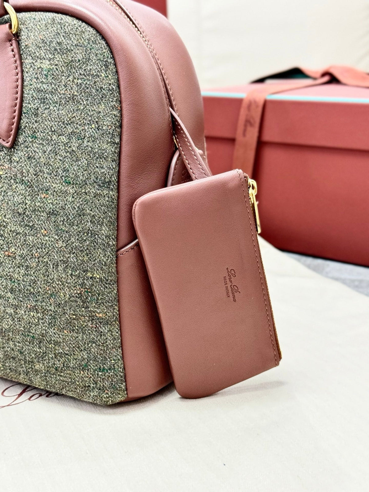 LP 2026 Needle Bag Countryside Sage mix Burnt Tan Cashmere Leather