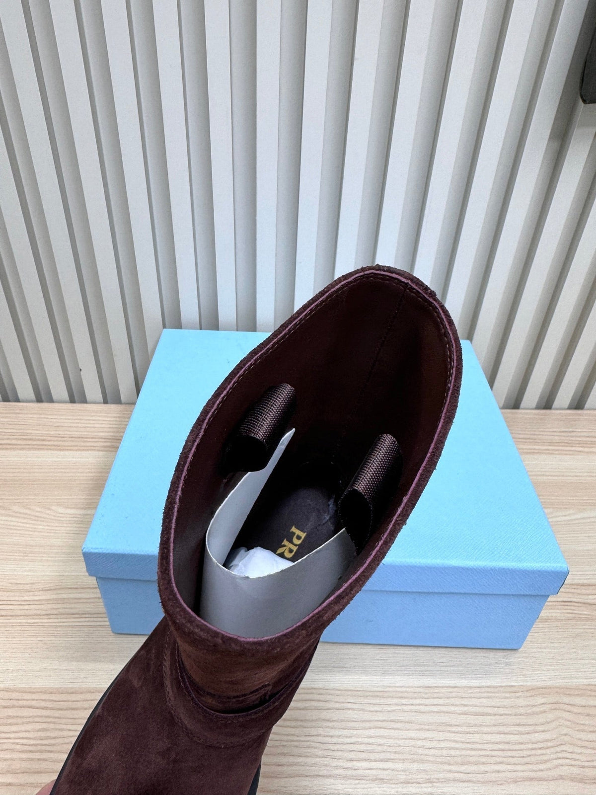 PRA Martin boots burgundy brown suede 443643