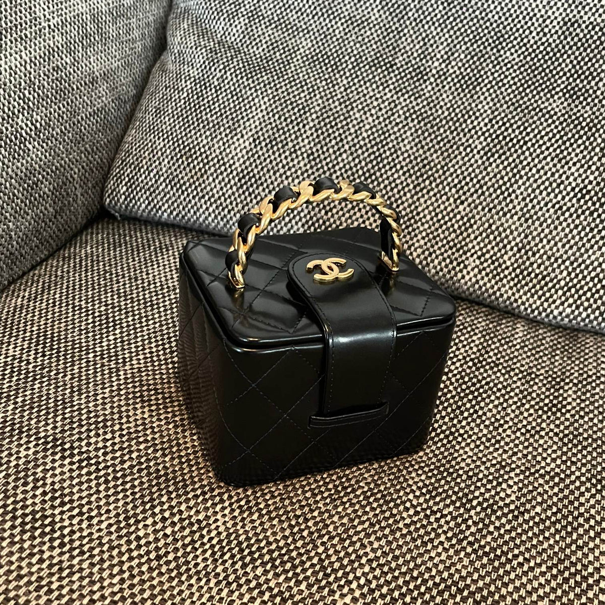 Chanel 2026 Vintage Mini Square Vanity Case 11cm Patent Calfskin