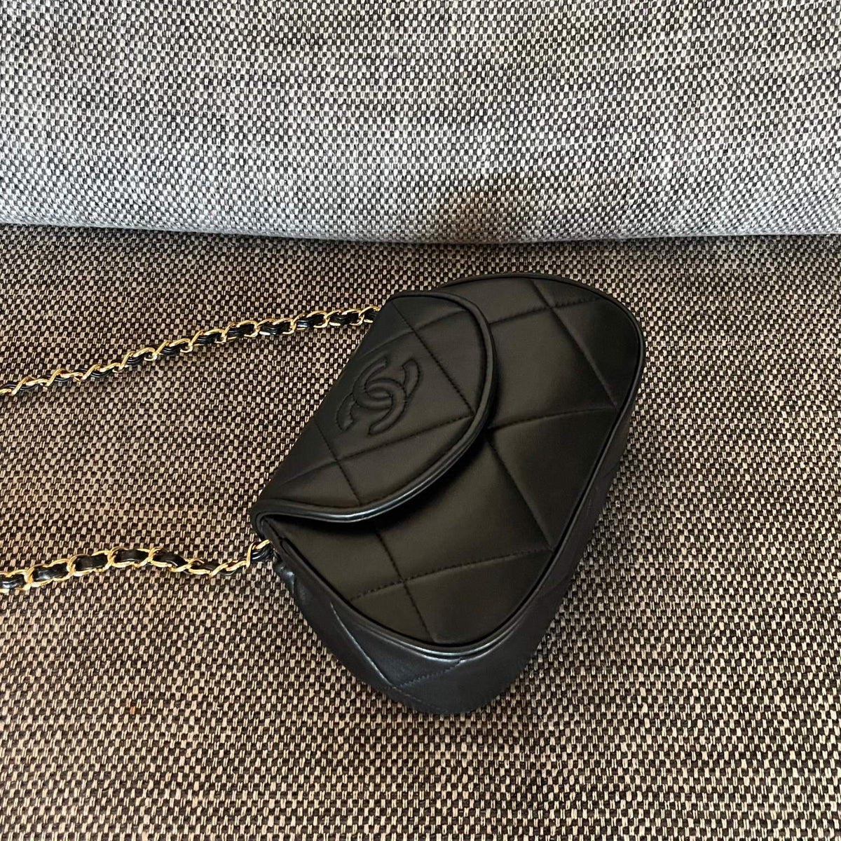 Chanel 2026 Matelasse Coco Mark Bag 22cm Black Lambskin