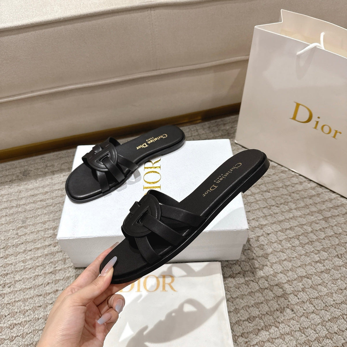CD 25 high-top sandals black calfskin 396106