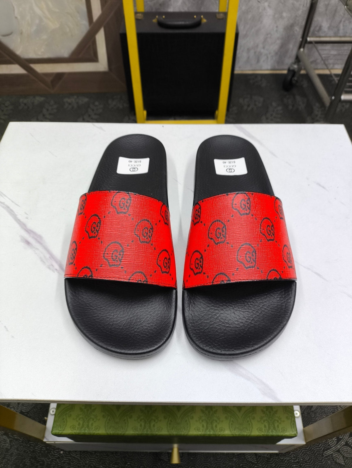 GG Men's Slide Red Sheepskin 535408