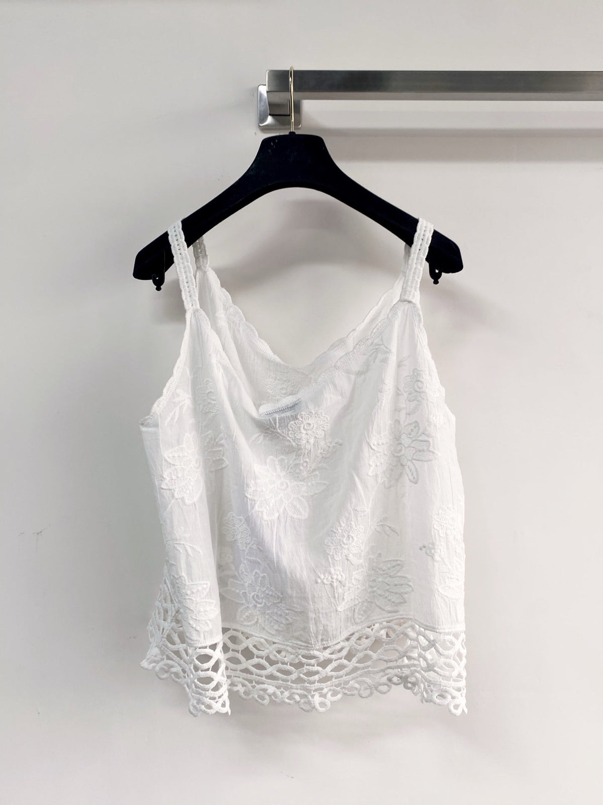 Chanel 2026 Flower Camisole White Cotton Nylon
