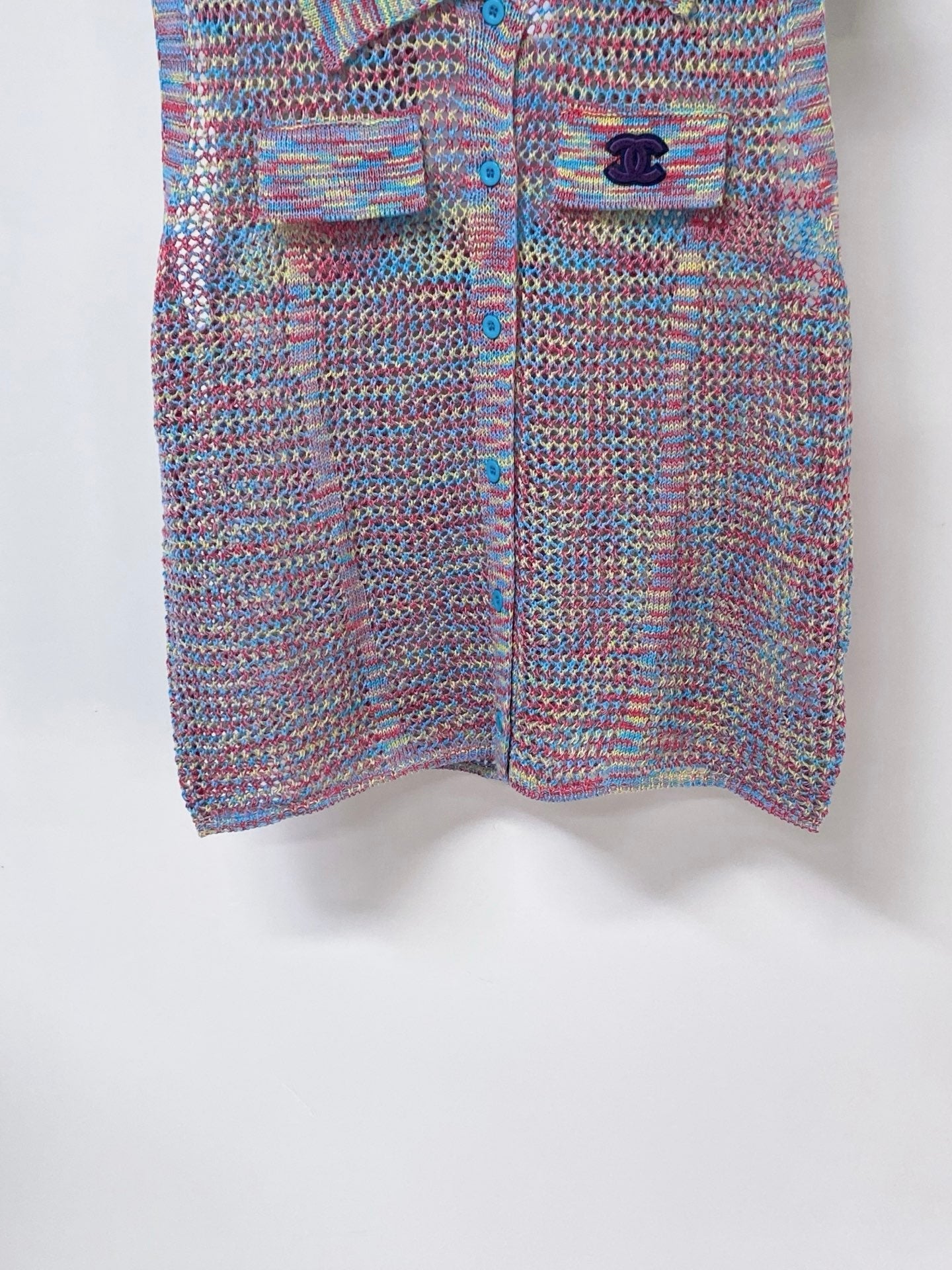 Chanel 2026 Knit Vest Polo Purple Laine Wool 442988