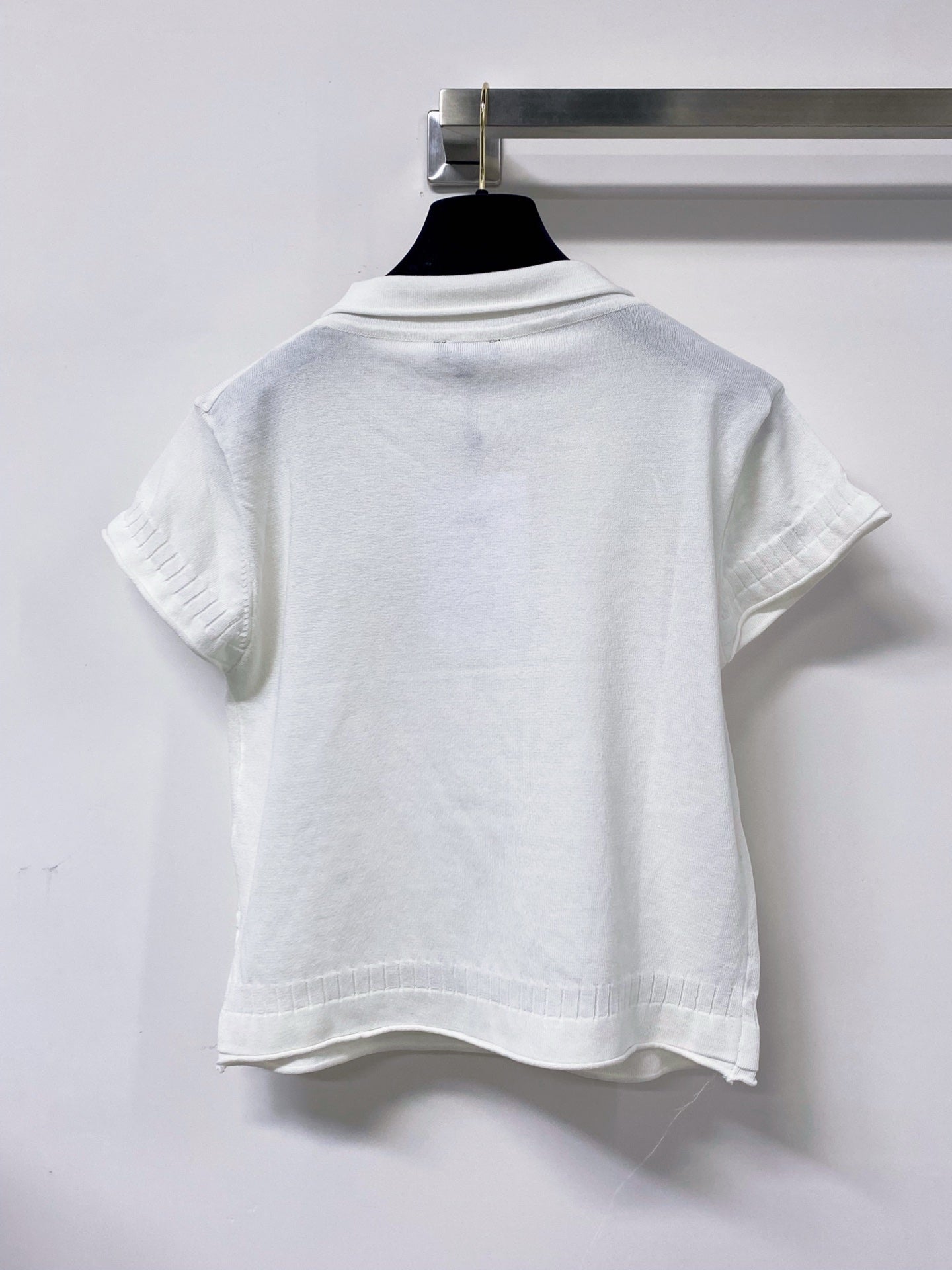 Chanel 2026 Short-Sleeve Knit Polo Shirt Wool Laine 479887