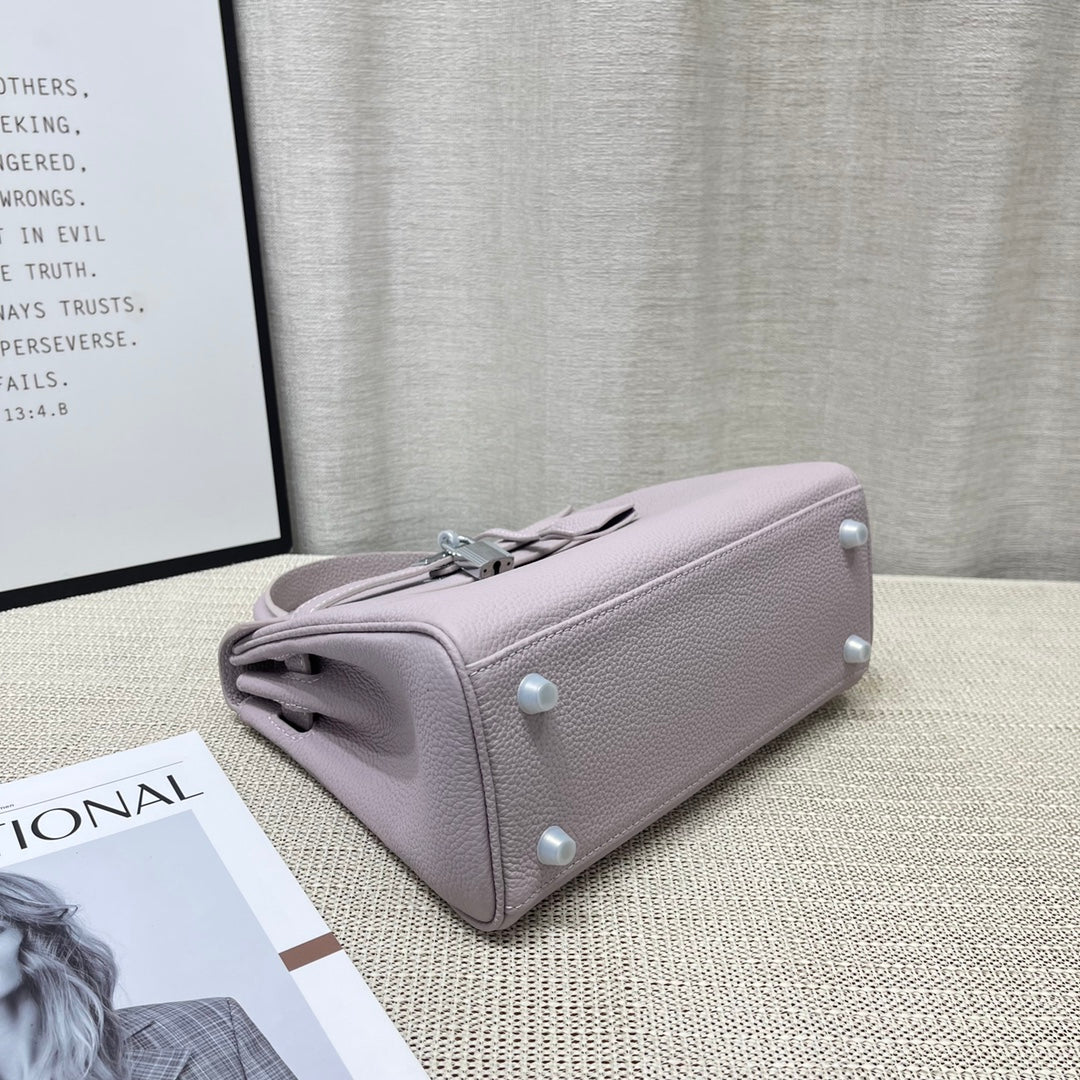 HM Kelly 25cm Mauve Pale Pink Togo Leather Silver Hardware