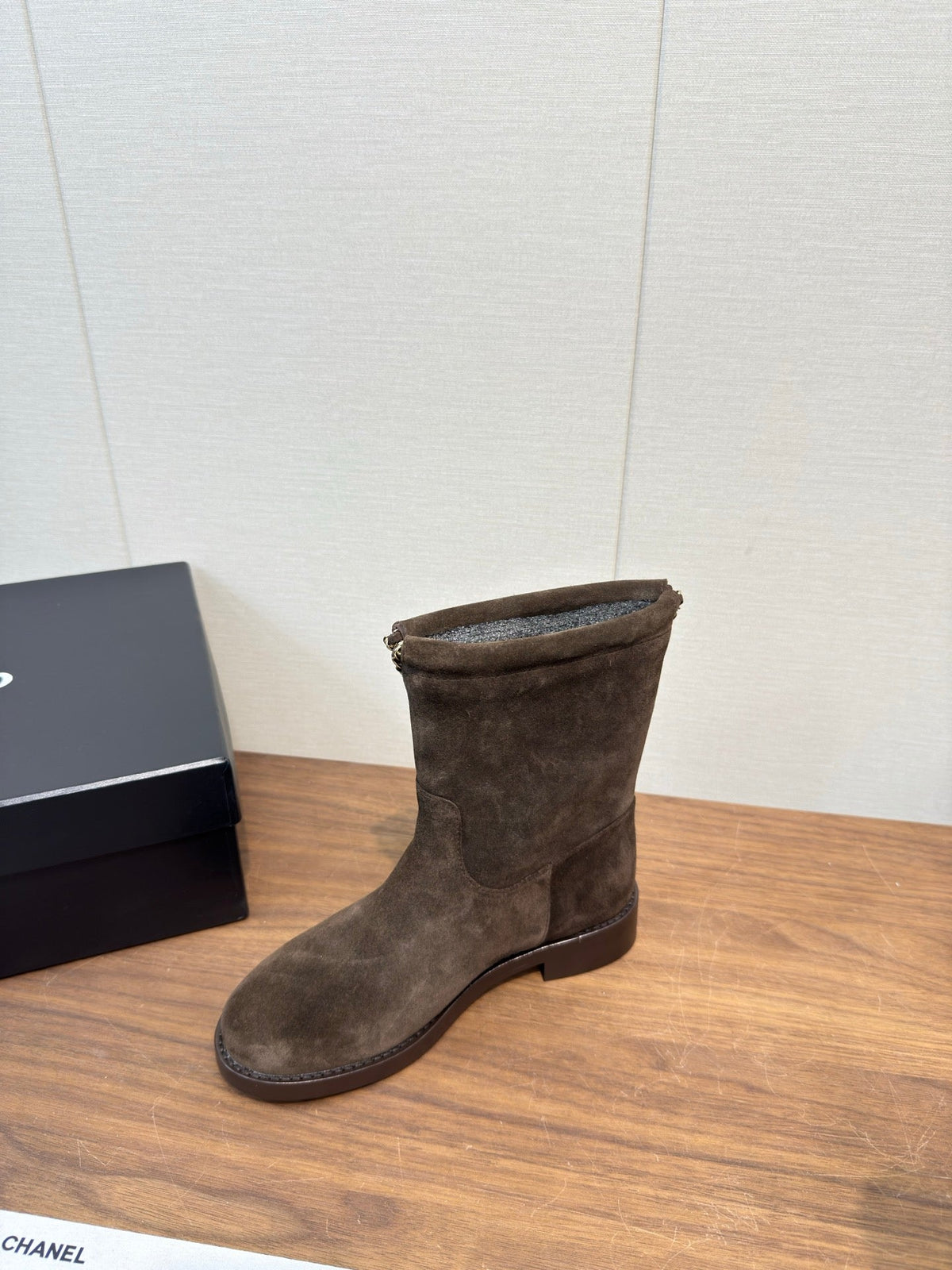Chanel 25 Boot Brown Suede 465612