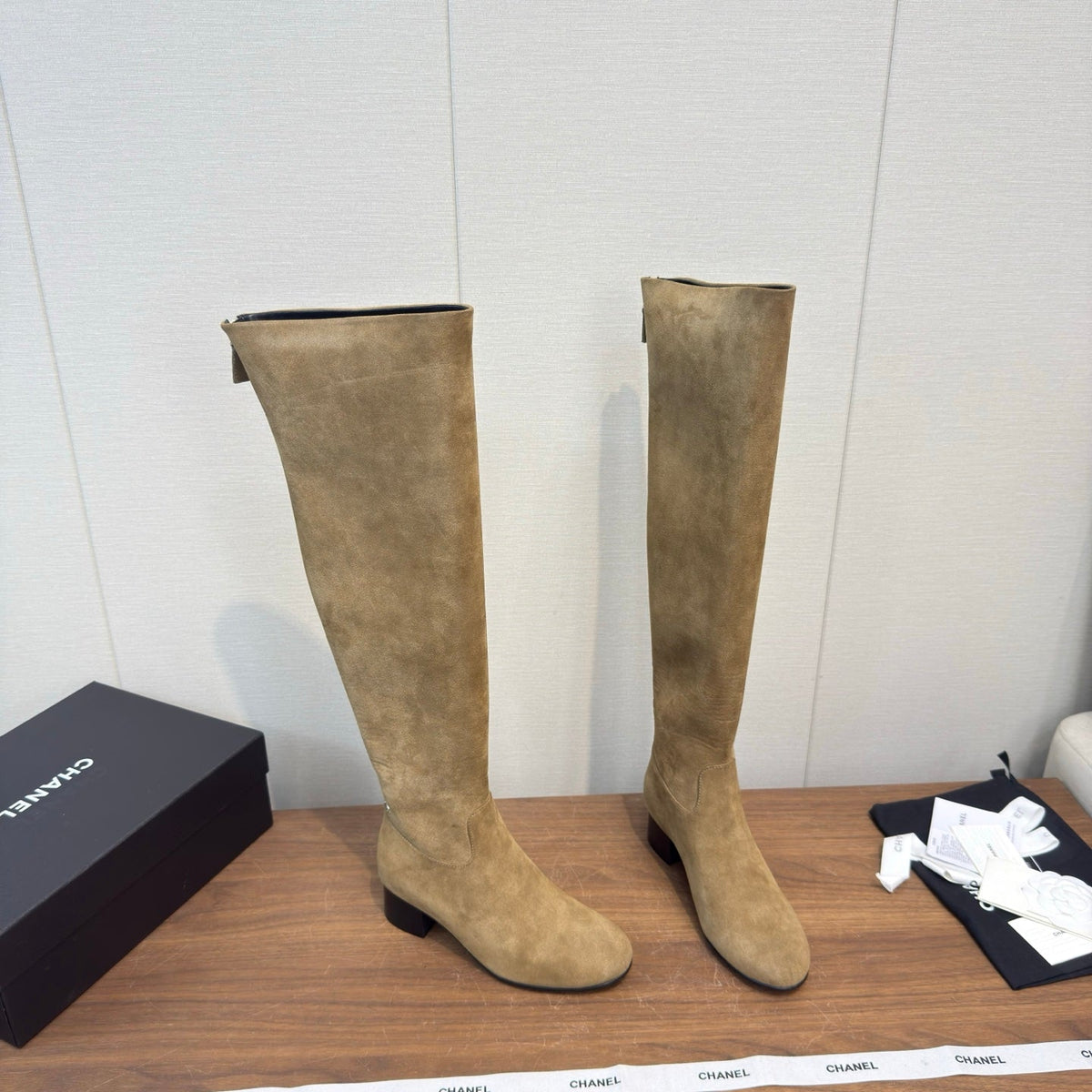 Chanel 2026 Over-The-Knee Boots 60mm Suede Leather