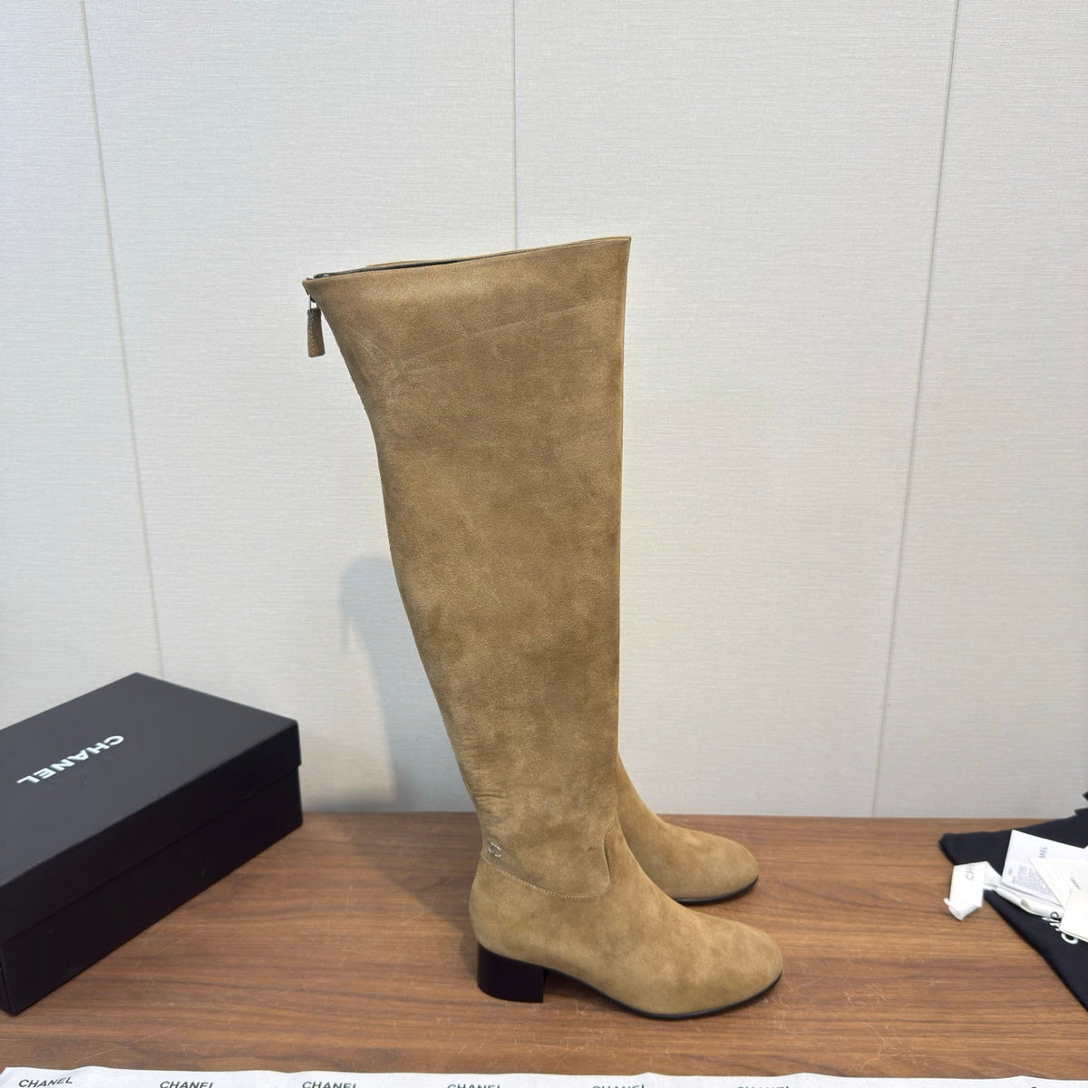 Chanel 2026 Over-The-Knee Boots 60mm Suede Leather