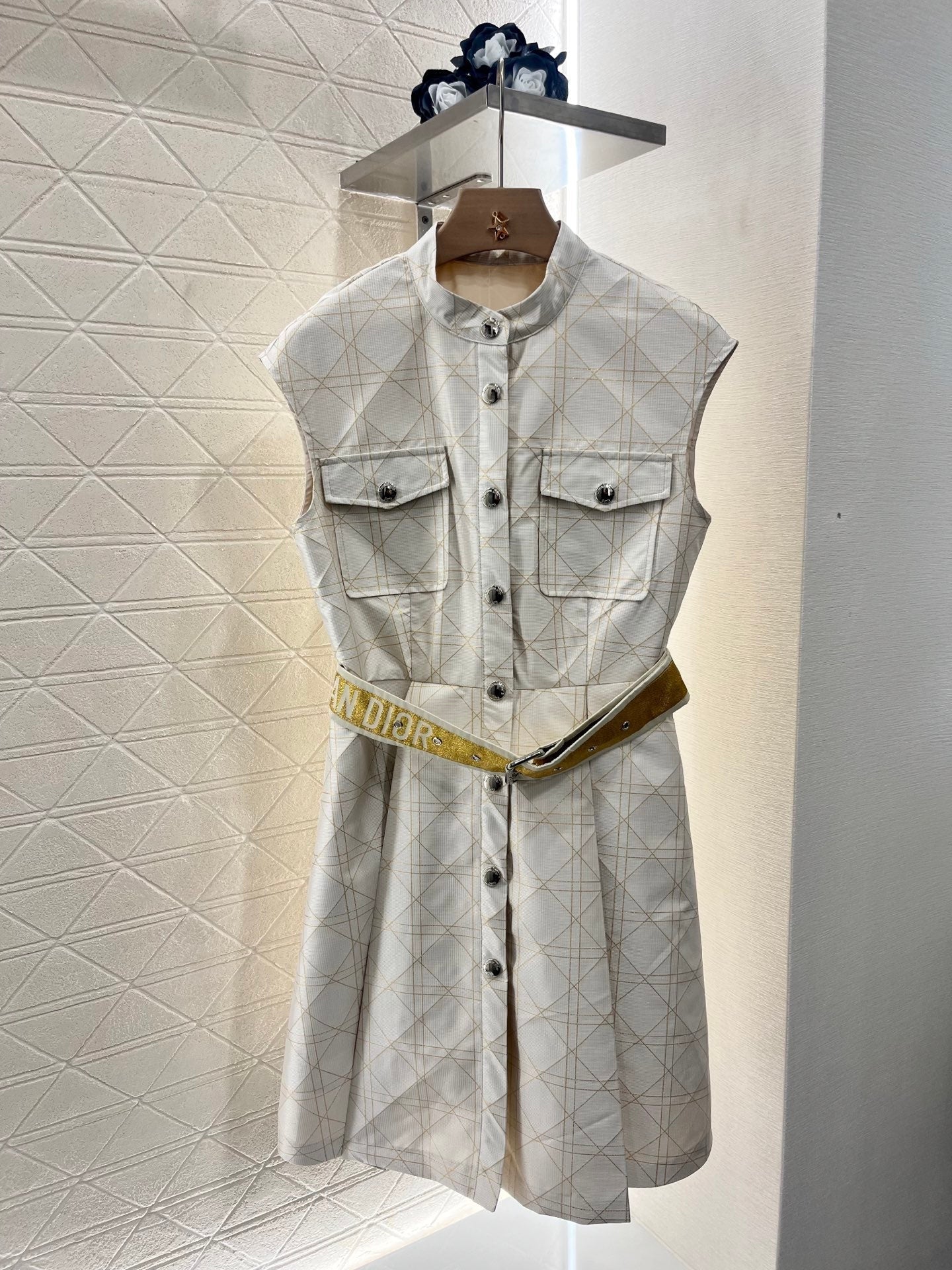 CD 25 Plaid Belt Dress  Polyester