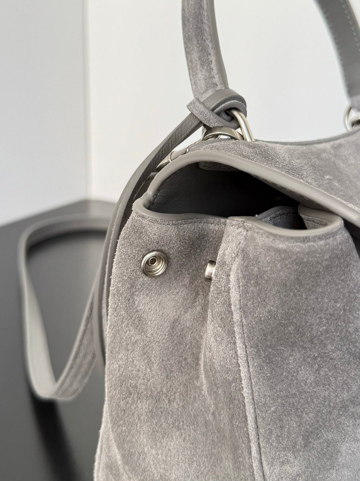 Balenciaga 2026 Rodeo Bag Silver Buckle Suede Leather