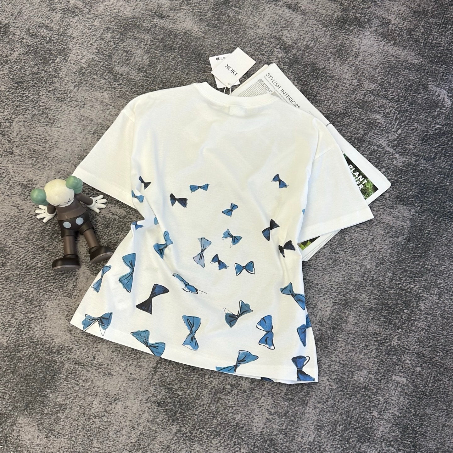 Dior 2026 Blue Bow Short-Sleeve T-Shirt Cotton 374773