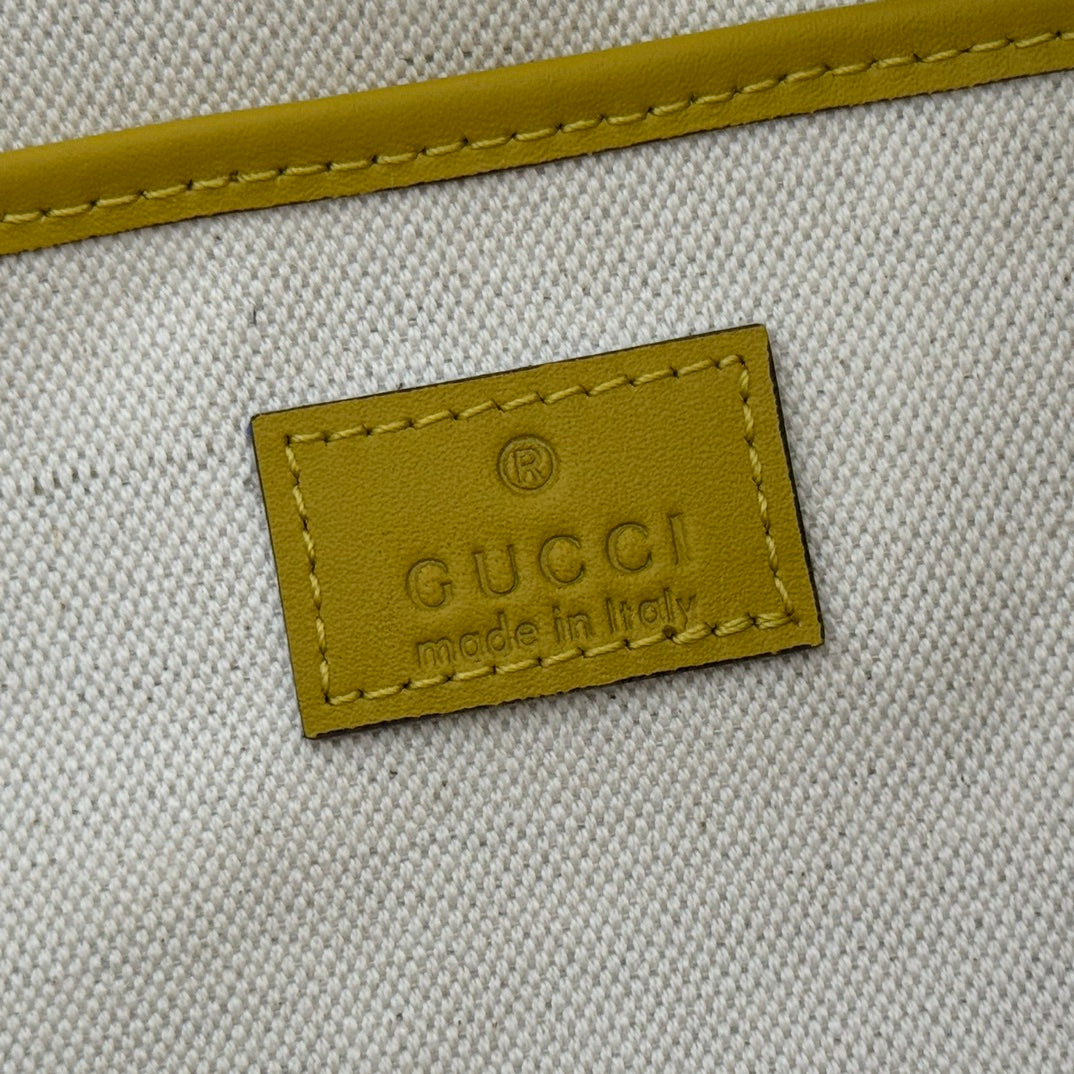 Gucci 2026 Half Horsebit Bag 38cm Yellow Suede Leather 277350