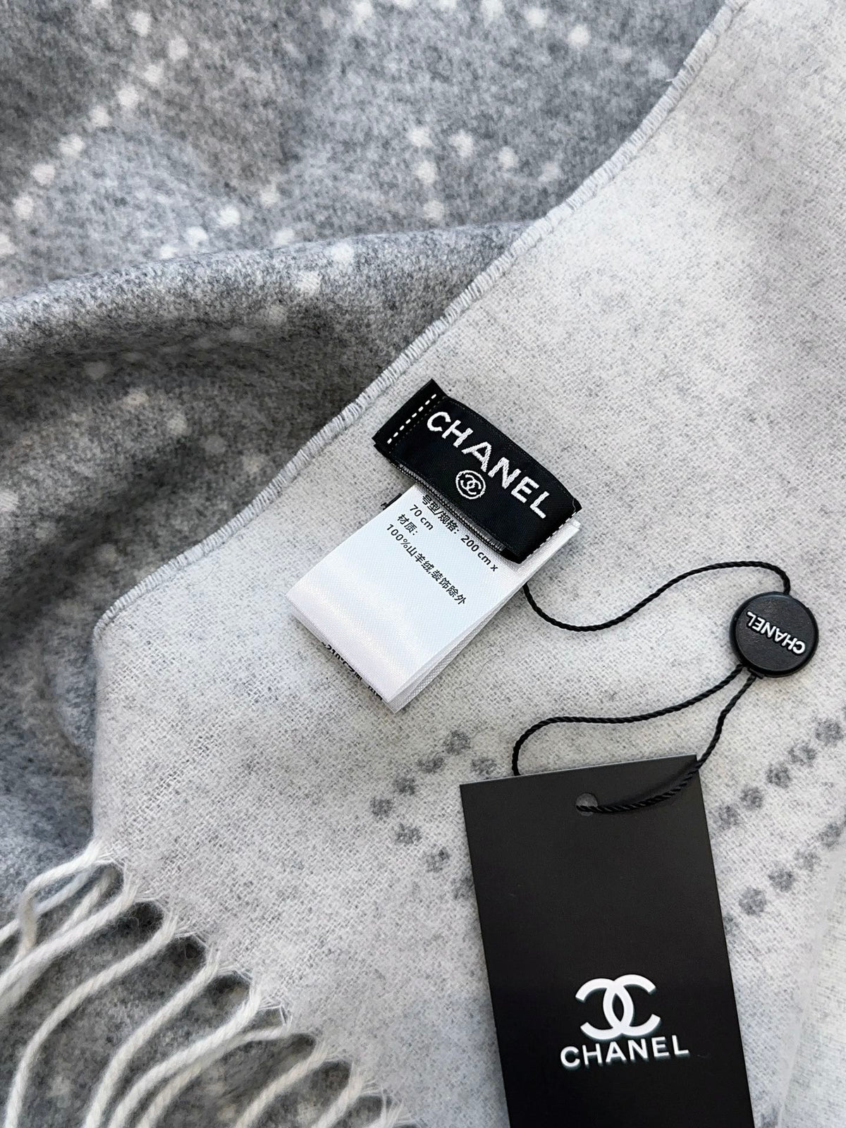 CC Scarf 200 CM In Grey Mix White Cashmere 403830