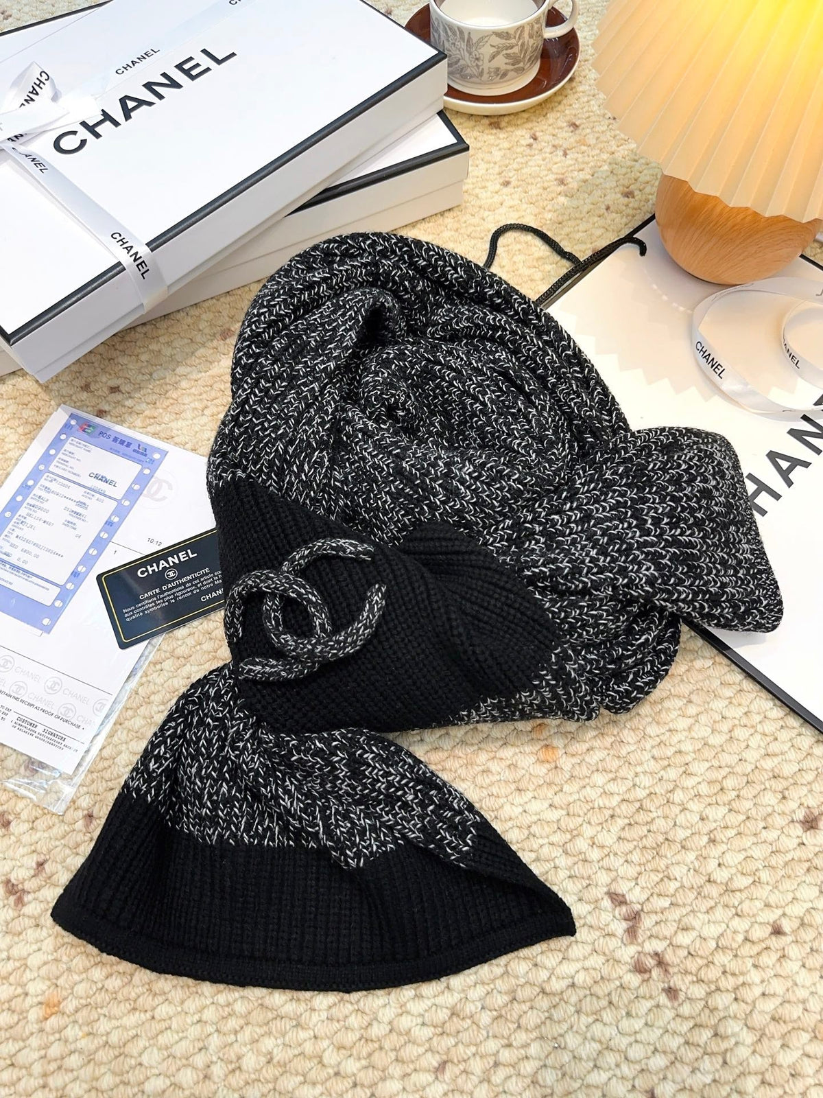 CC 25 Classic Scarf 175cm Black Wool 971060