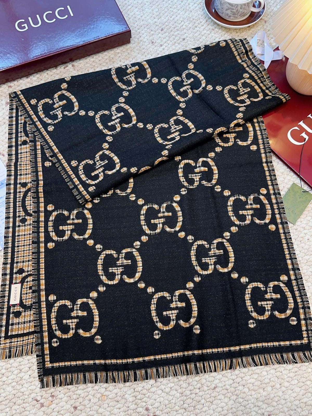 GG Classic 180CM Black Beige Wool 287938