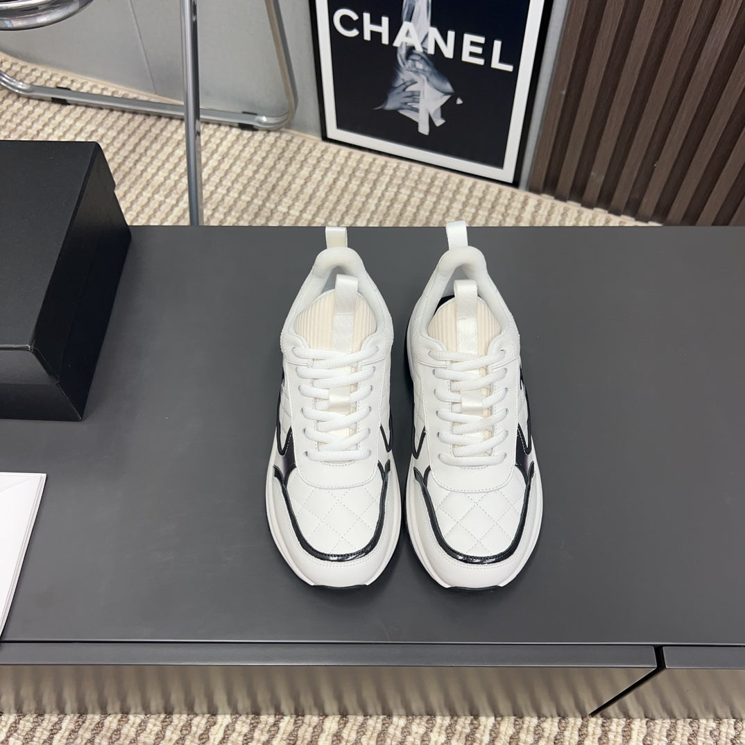 CC Sneaker White Quilted Cowhide