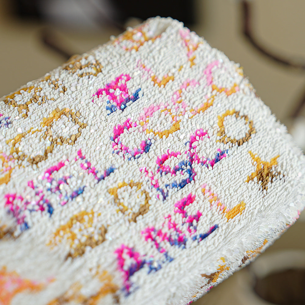 CC 2025 Flap Bag White Mix Colors Sequin 308604