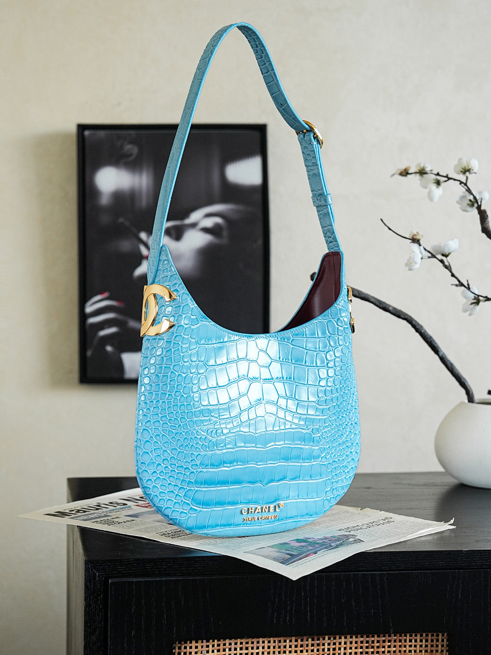 Chanel 2026 Shoulder Bag Crocodile Embossed Leather 167164