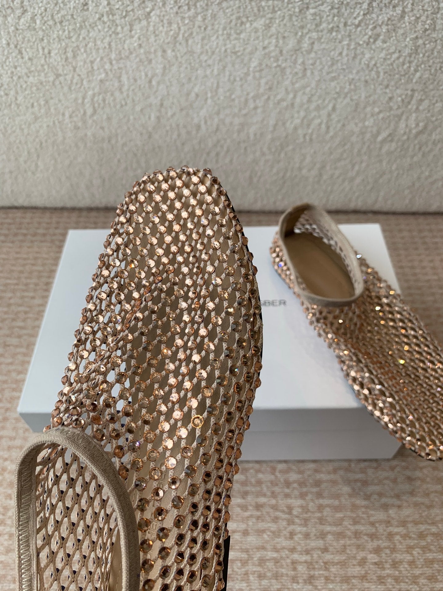 CL 25 Ballet Flats Beige Mesh Hot Diamond 345531