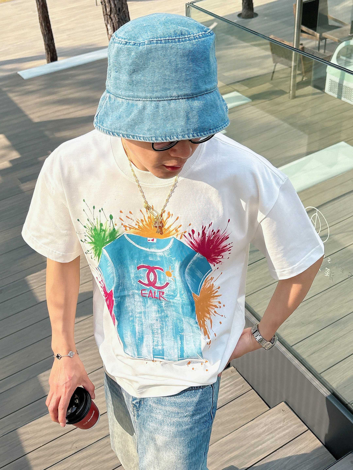 CC 2026 Hand-Painted  Short-Sleeve T-Shirt Multicolor 419022