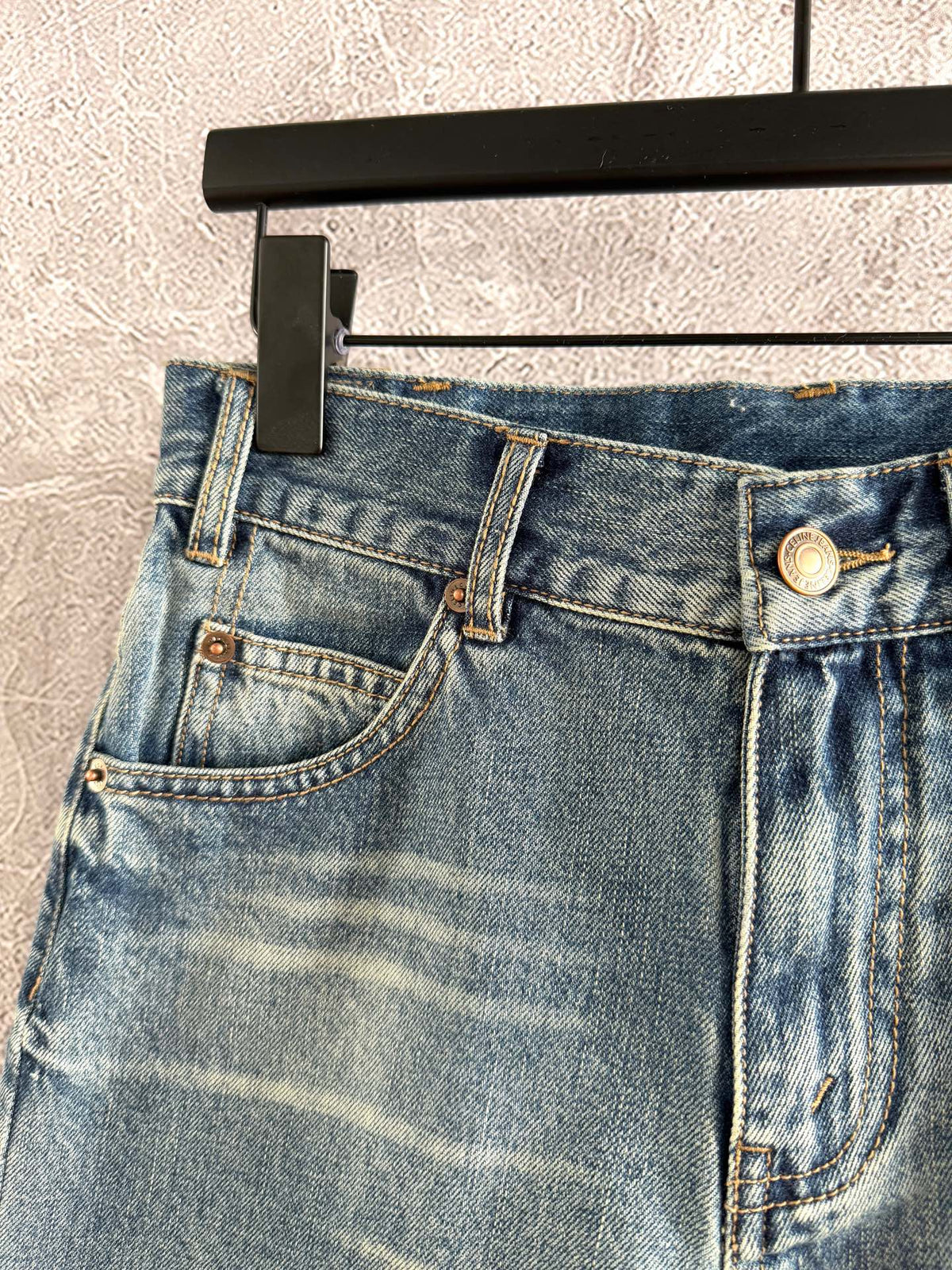Celine Arc de Triomphe Shorts Blue Cotton