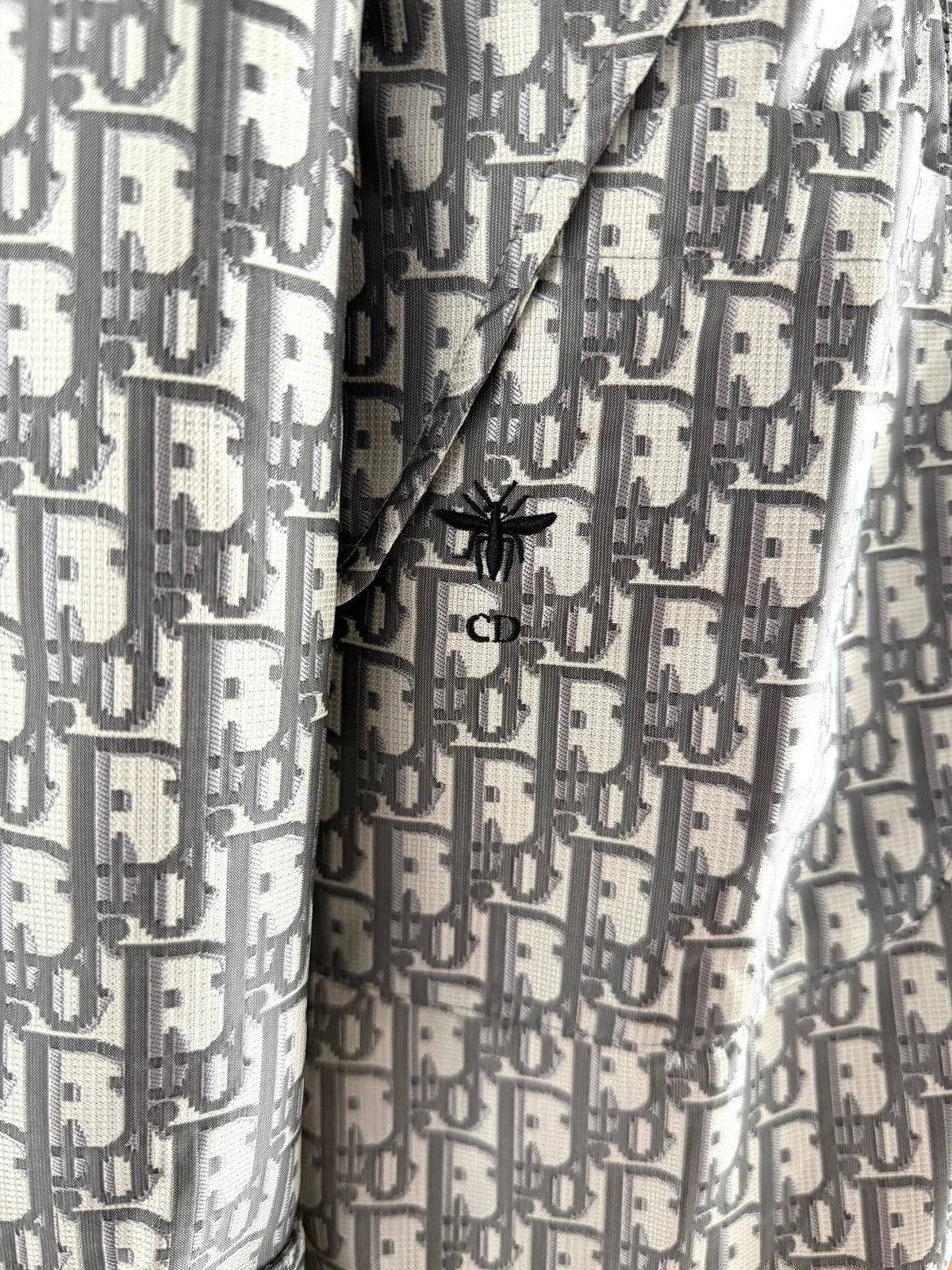 CD Monogram Jacket Gray mix Beige Polyester