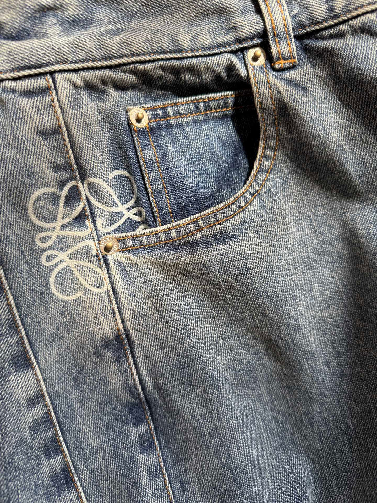 Loewe Waist-burnt  Jeans Blue Cotton
