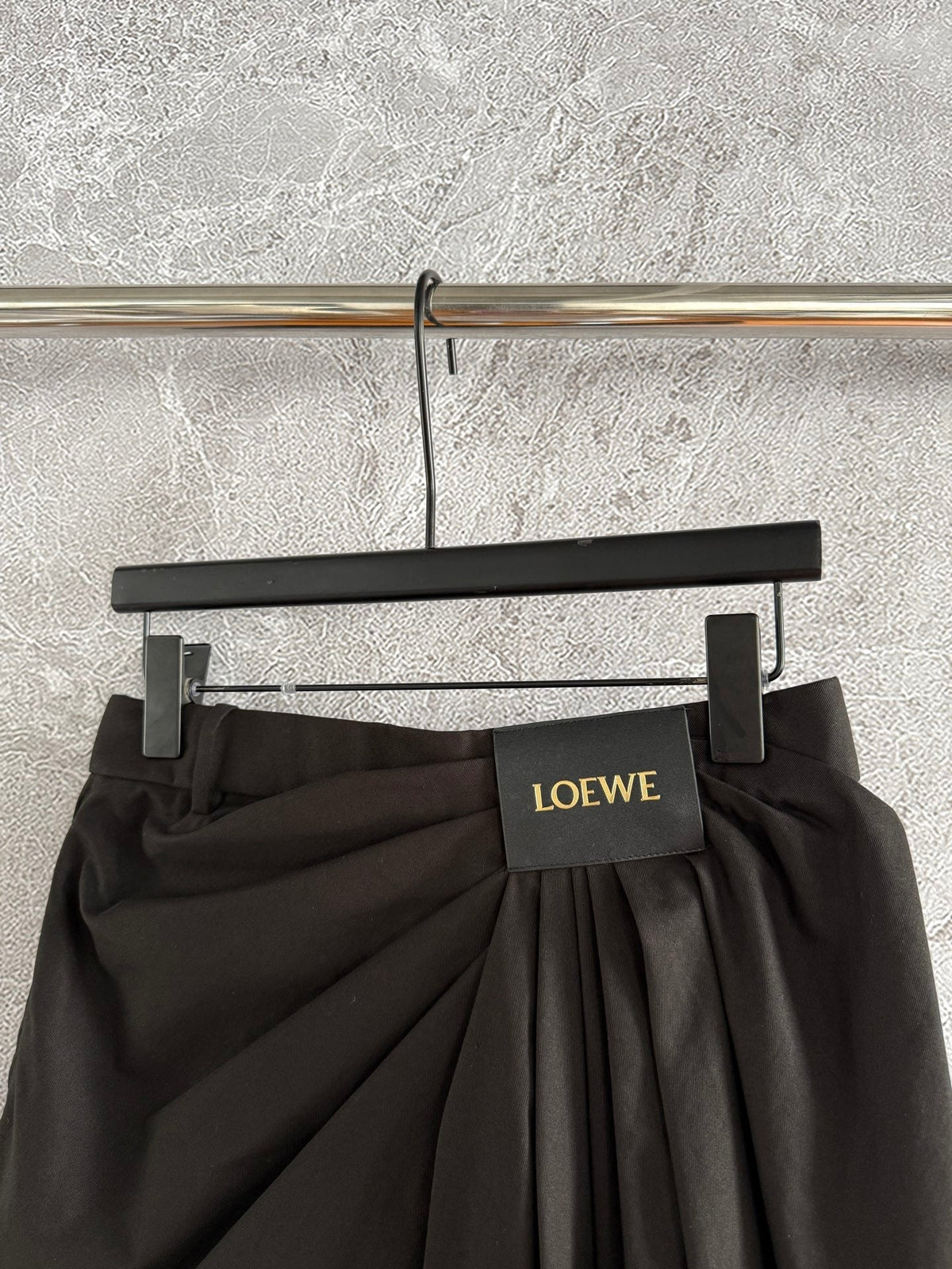 Loewe Draped Skirt Brown Polyester Fiber