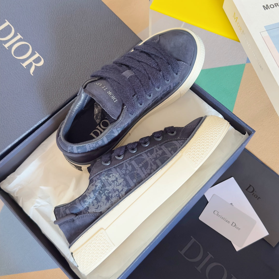 CD B33 Sneaker 40mm Charcoal Blue Monogram Suede