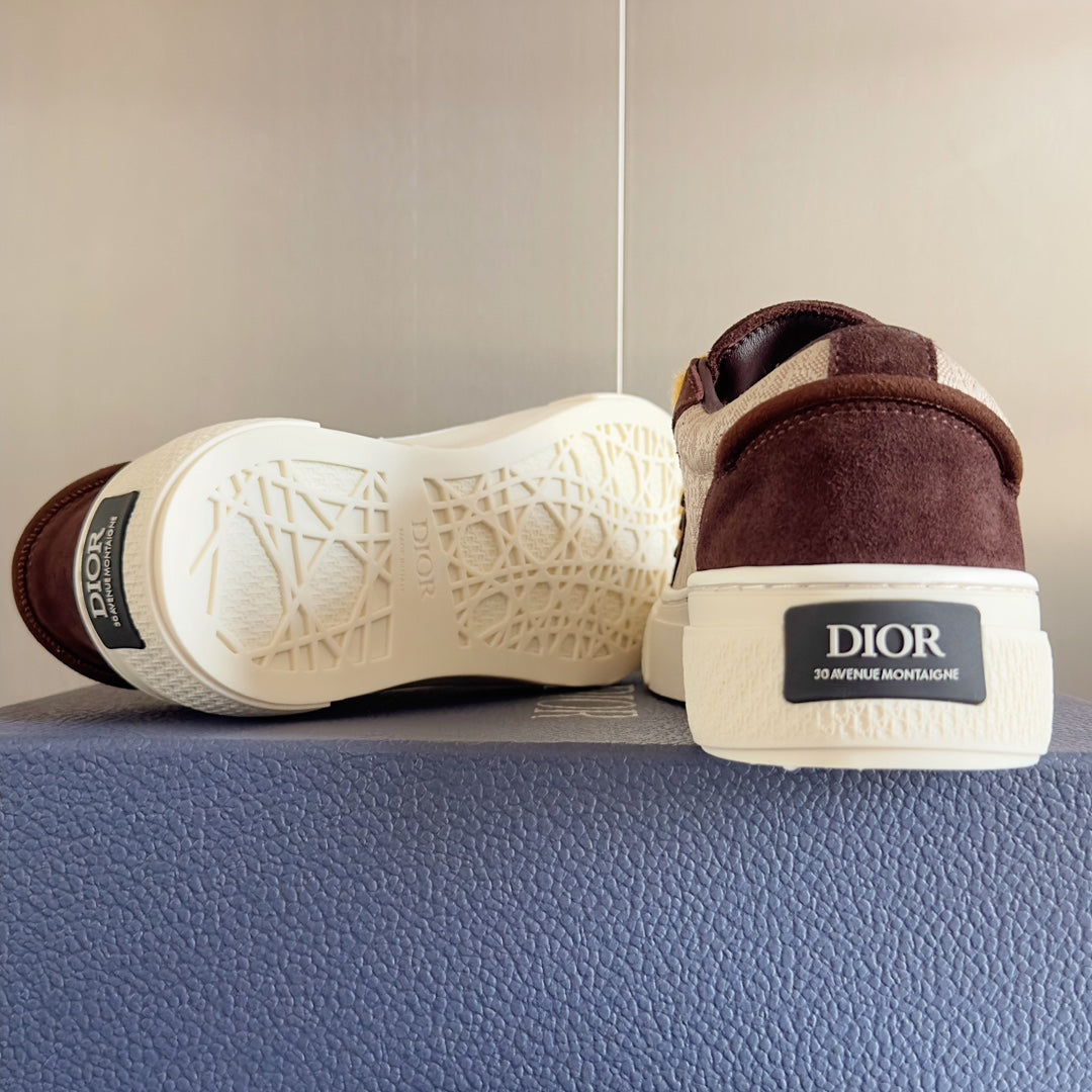 CD B33 Sneaker 40mm Brown Red Mix Light Brown Monogram Suede