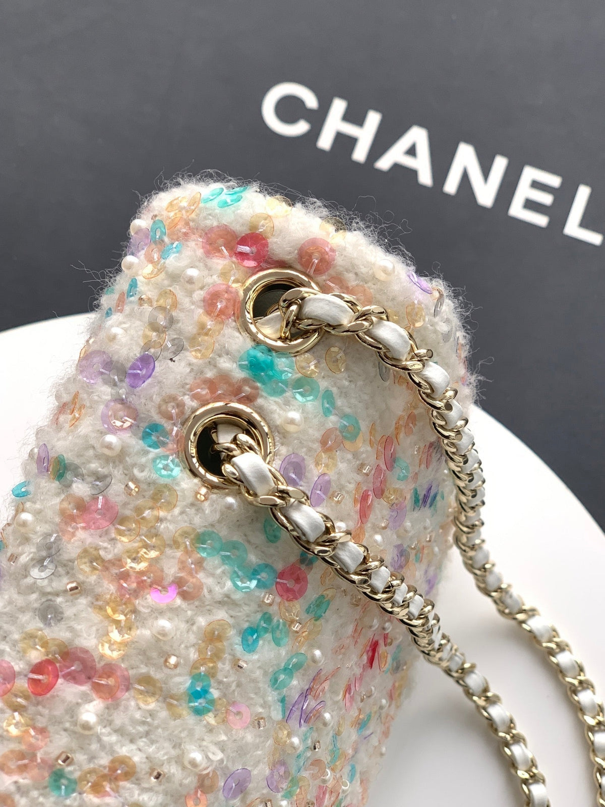 Chanel 2026 Flap Bag 20cm Multicolor Sequin Leather