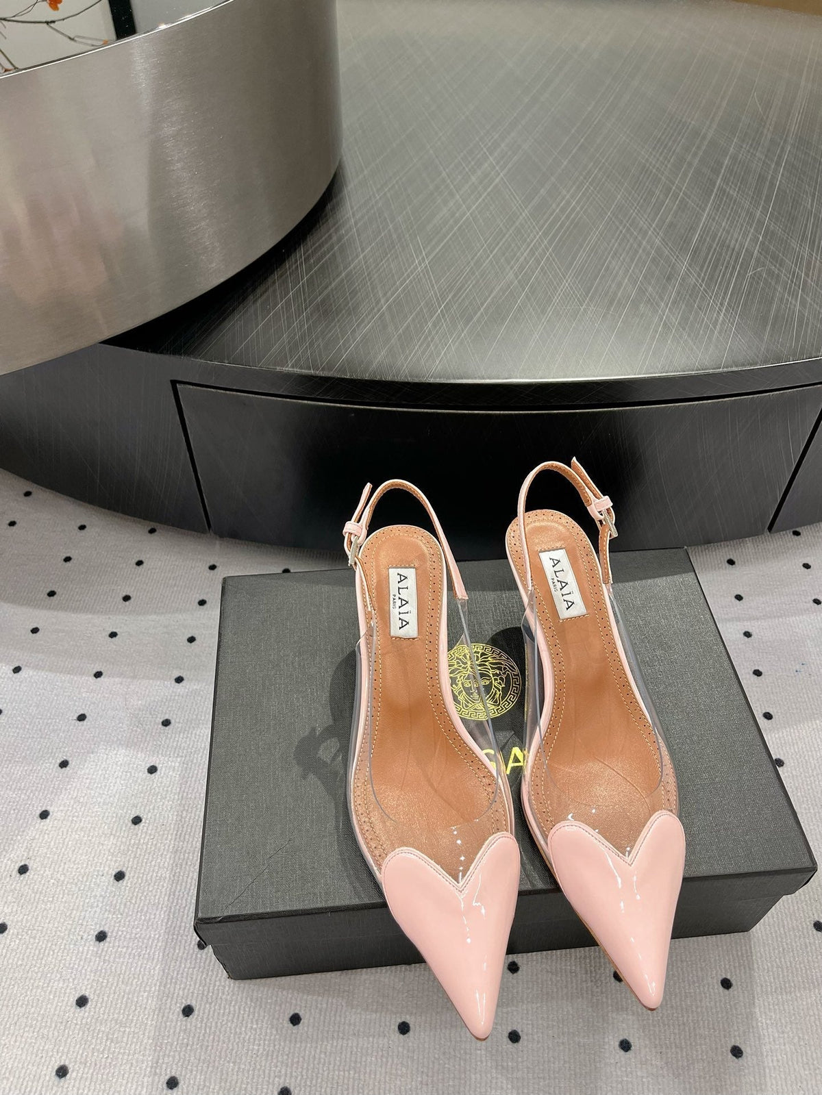 Alaila Le CÅ“ur Slingbacks 60mm In Light Pink Glossy Lambskin 954823