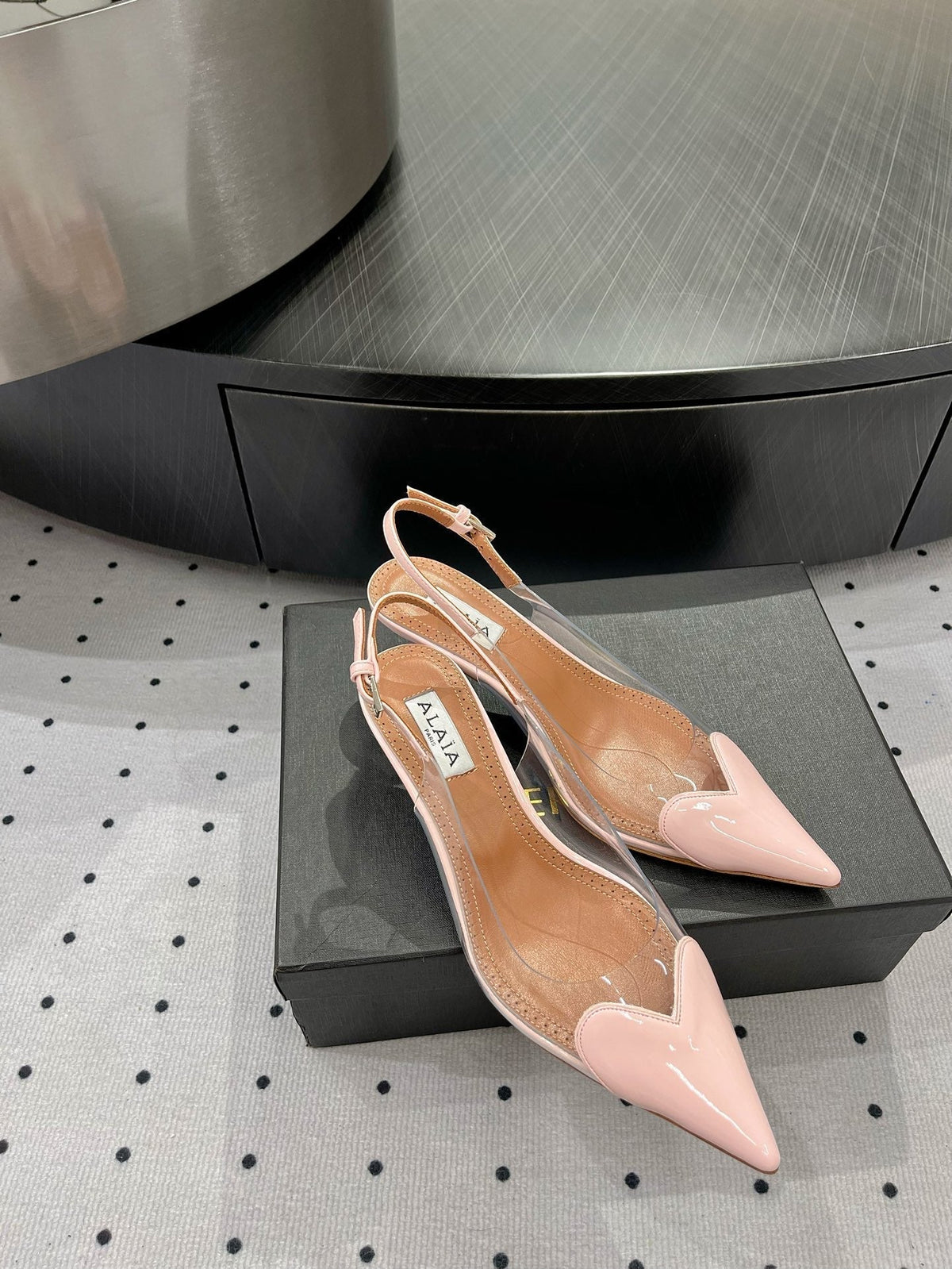 Alaila Le CÅ“ur Slingbacks 60mm In Light Pink Glossy Lambskin 954823