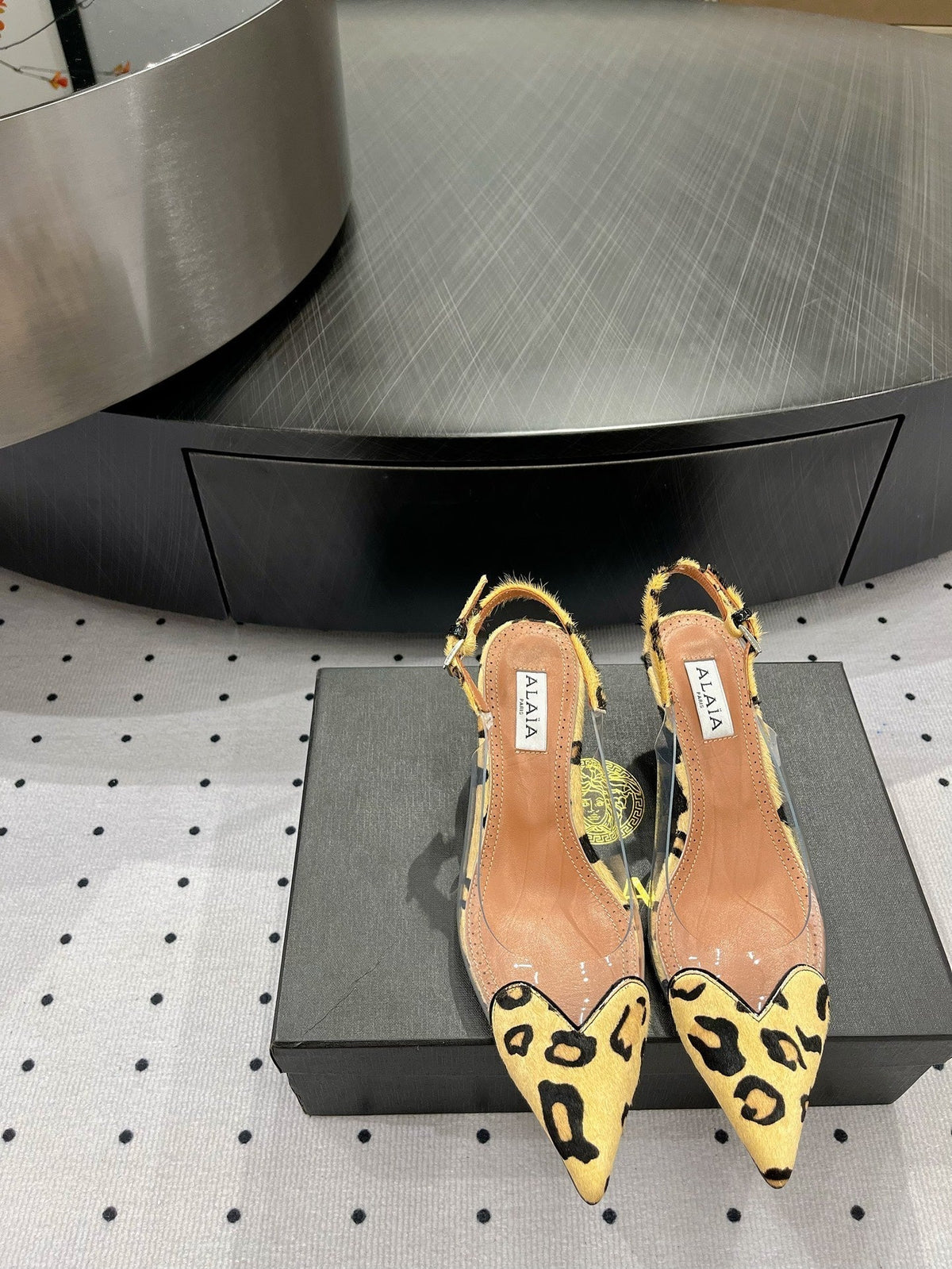 Alaila Le CÅ“ur Slingbacks 60mm In Light Yellow Glossy Lambskin 954831