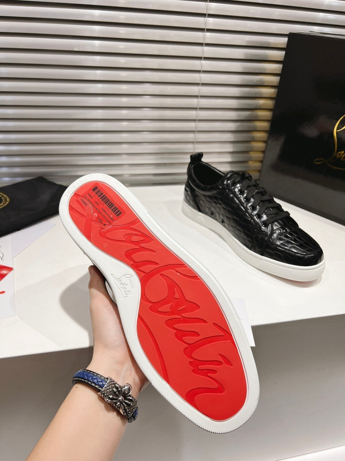 CL Rantulow Orlato Sneakers Black Alligator embossed calf leather 242413