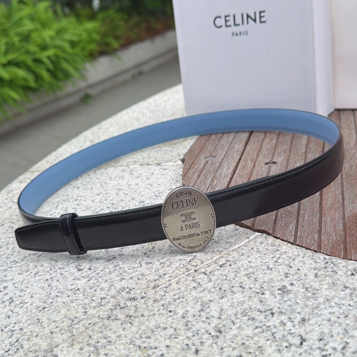 Celine 2026 Double-sided Belt 2.5cm Cowhide Gold Buckle