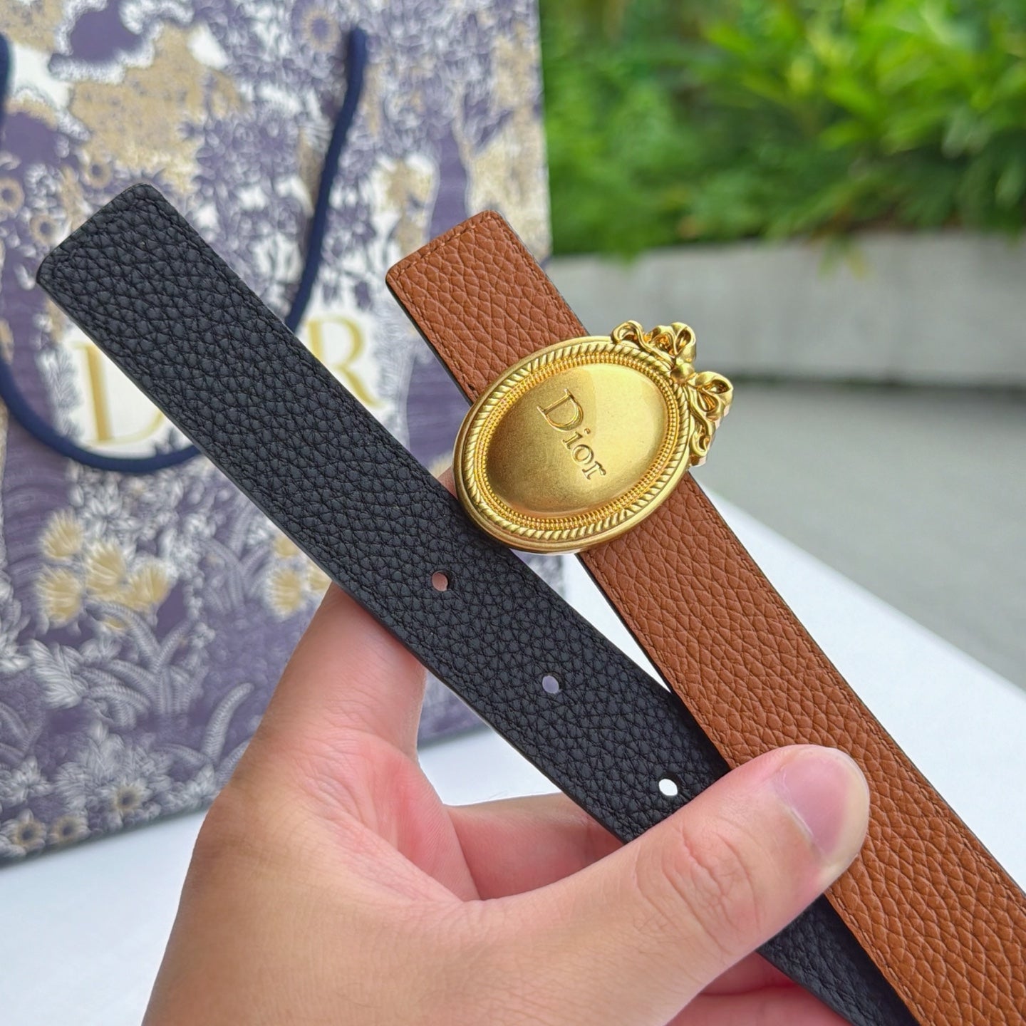 Dior Médaillon Belt 25mm Two-tone Calfskin 210914