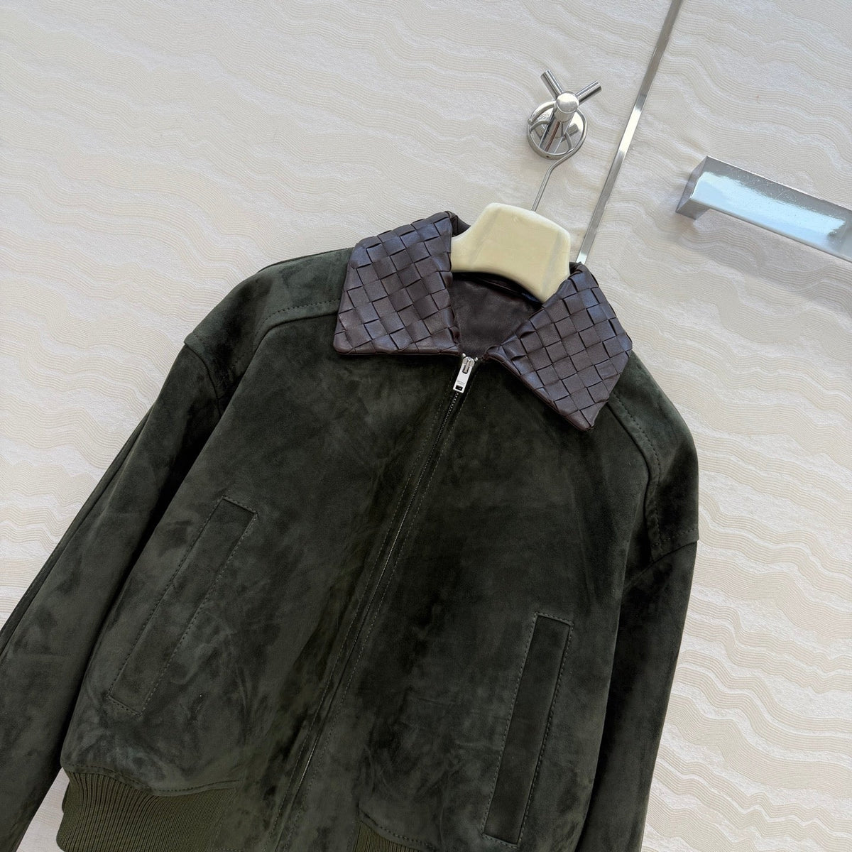 Bottega Veneta 2026 Intrecciato Jacket Suede 370783