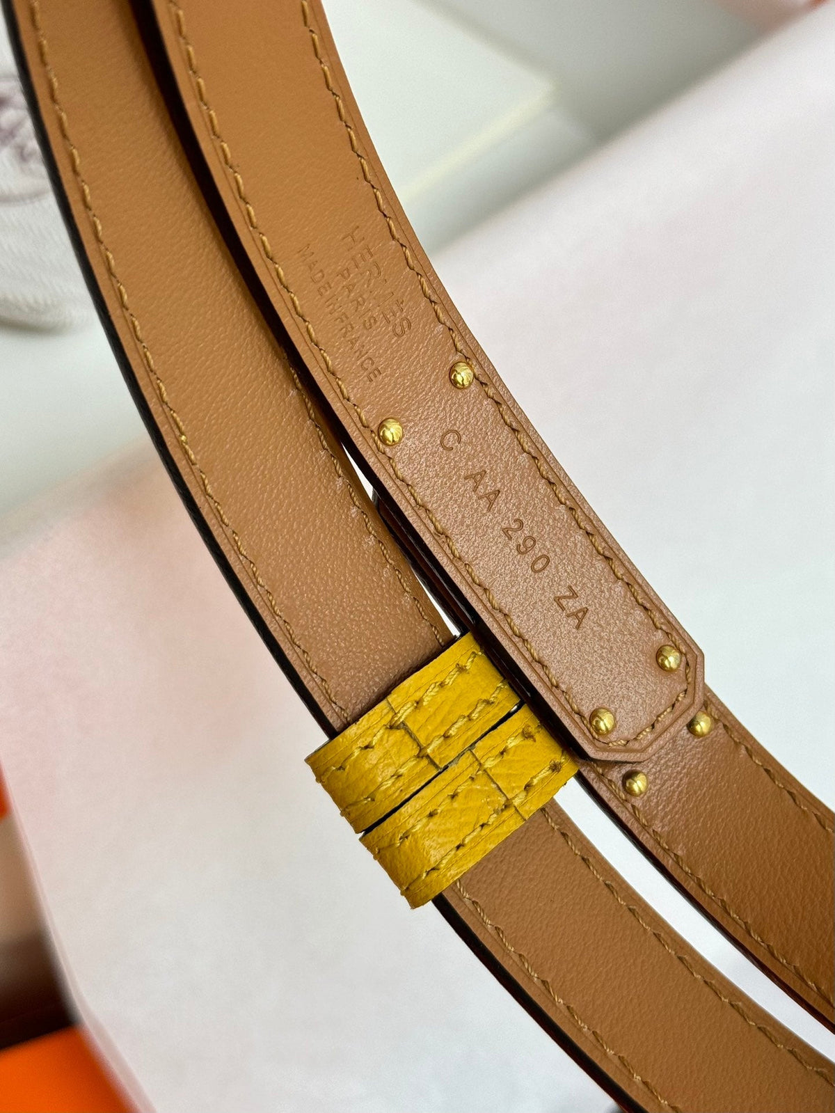HM Kelly Belt 18mm Dark Yellow Epsom Leather
